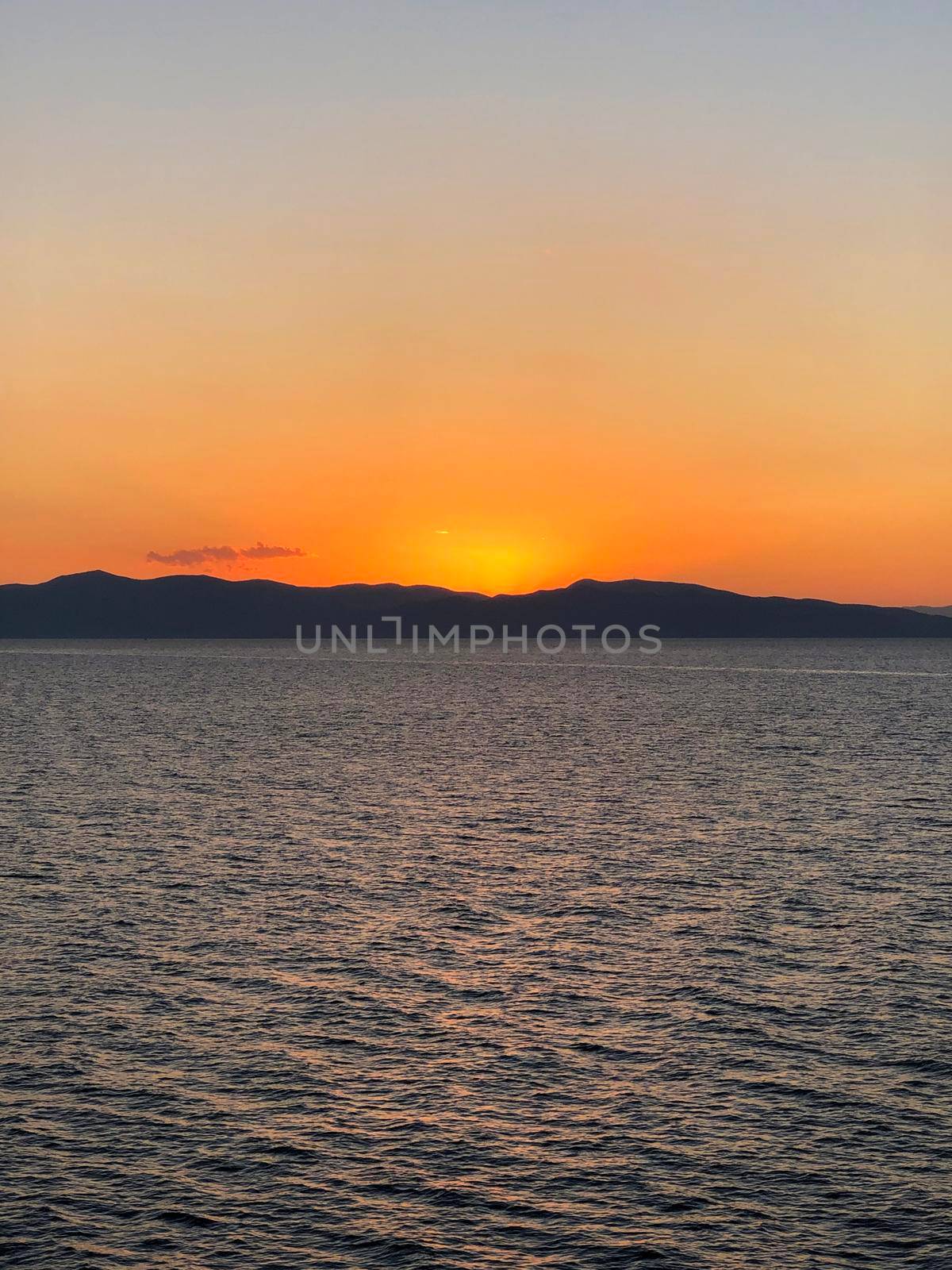 Golden Beautiful sunset at the seaside, Greece by kaliaevaen