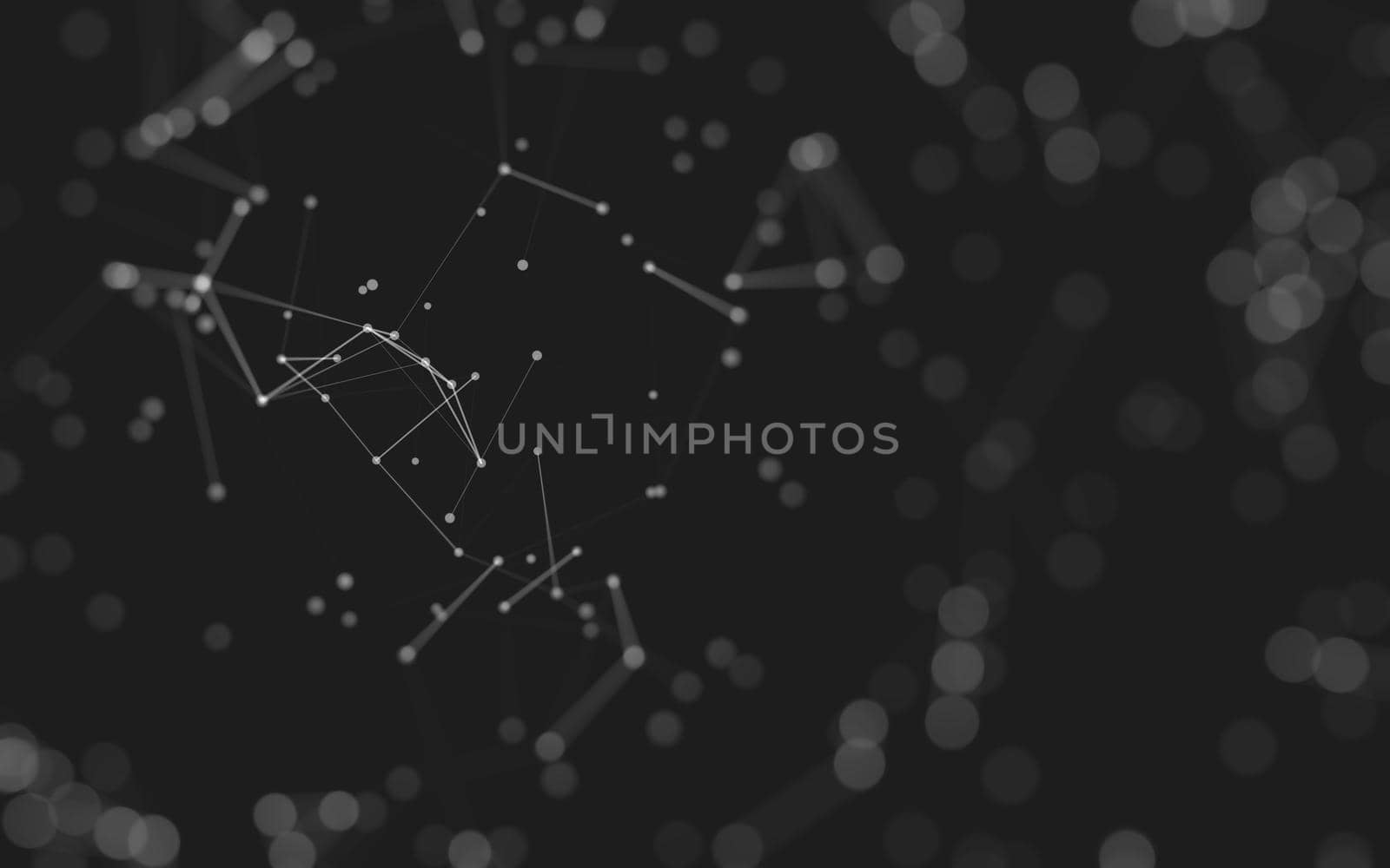 Abstract background. Molecules technology with polygonal shapes, connecting dots and lines. Connection structure. Big data visualization. 
