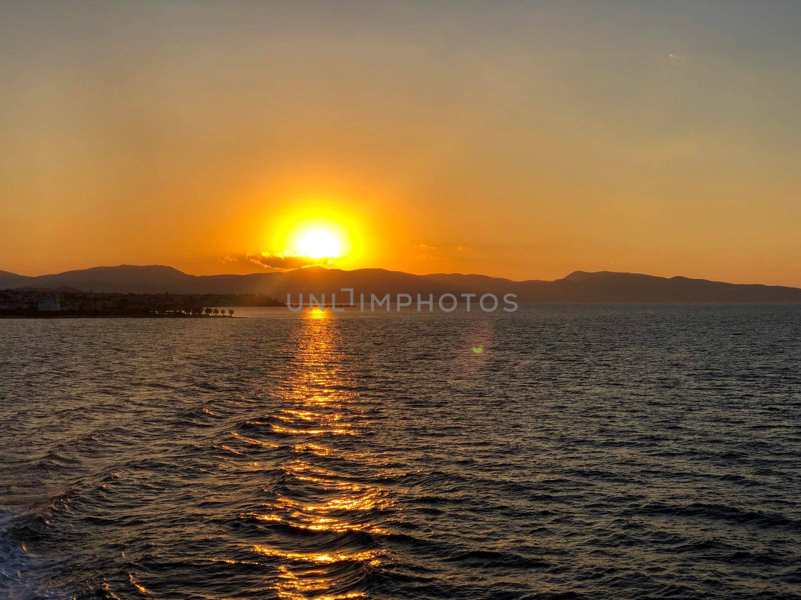 Golden Beautiful sunset at the seaside, Greece by kaliaevaen