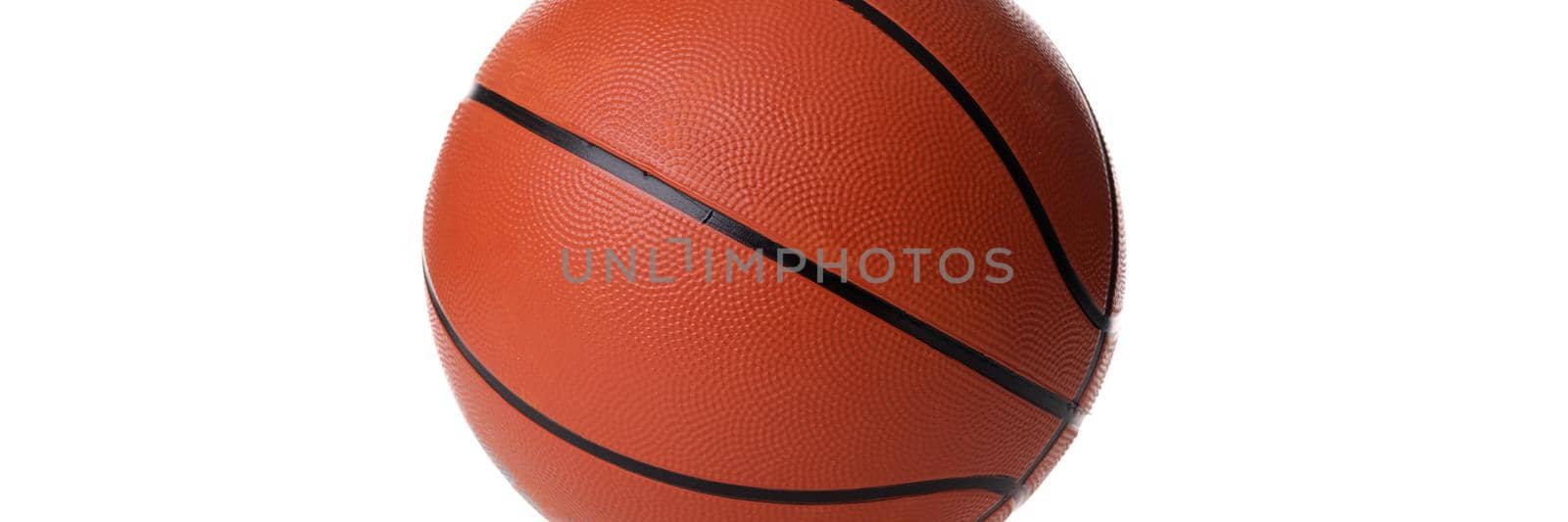 Basketball ball on white reflective background. Choosing meat for game concept