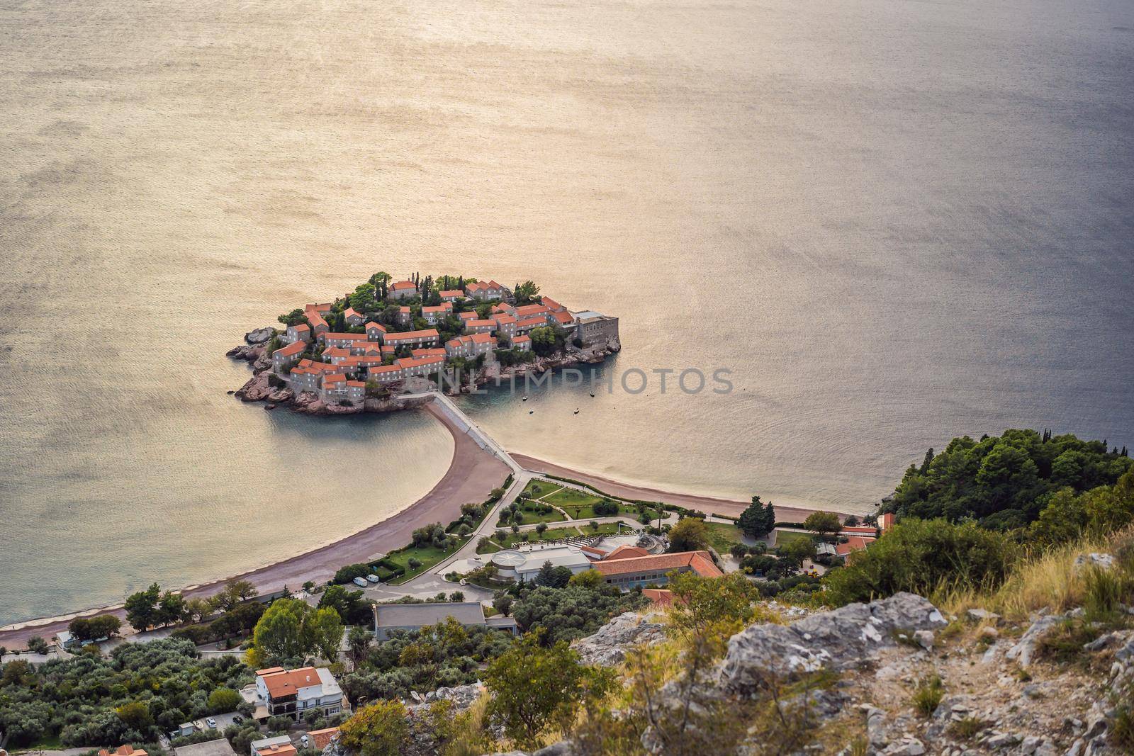 Montenegro, the island of St. Stephen on the Adriatic coast by galitskaya