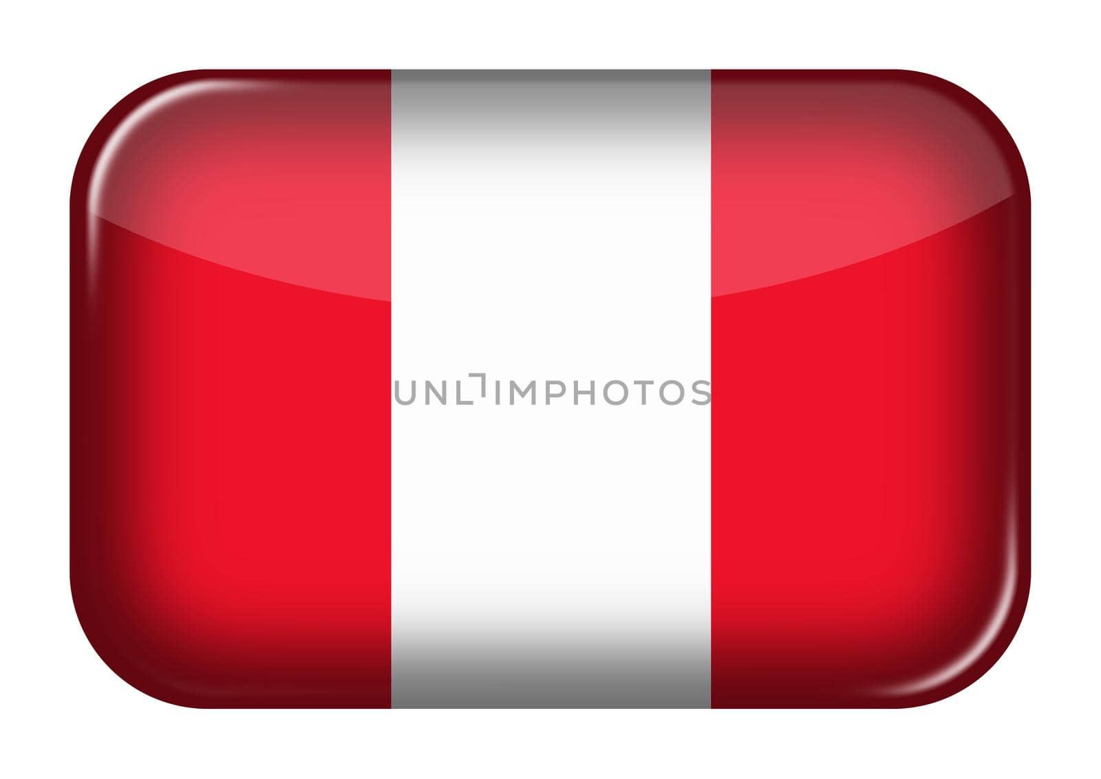 A Peru web icon rectangle button with clipping path 3d illustration