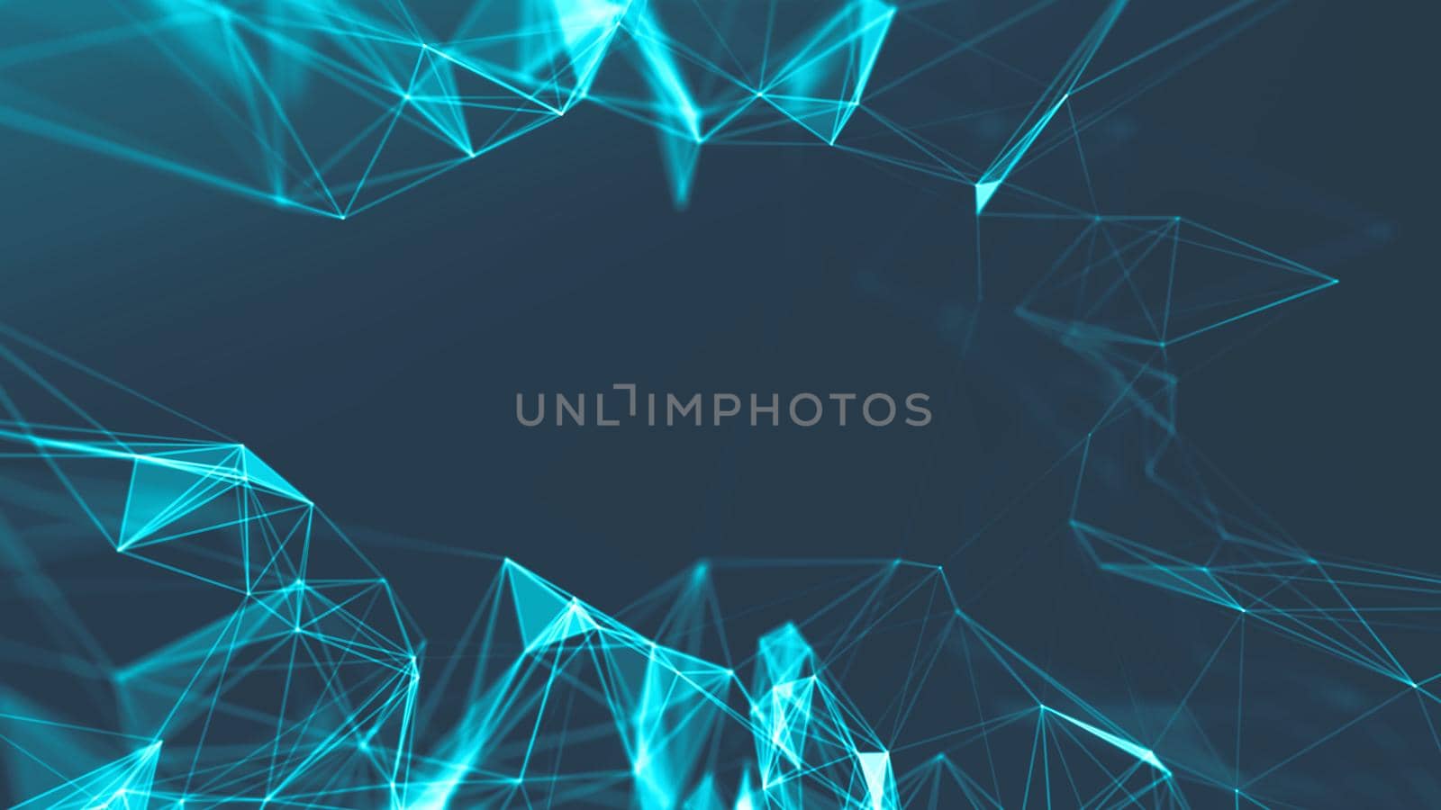 Abstract Blue Geometrical Background . Connection structure. Science background. Futuristic Technology HUD Element . onnecting dots and lines . Big data visualization