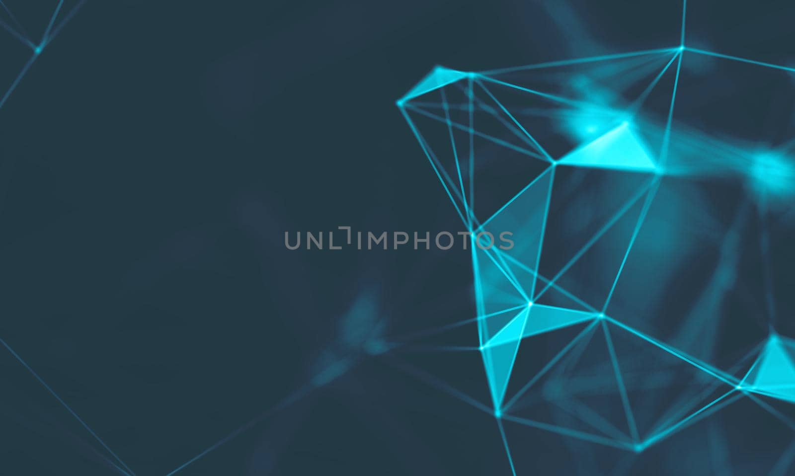 Abstract Blue Geometrical Background . Connection structure. Science background. Futuristic Technology HUD Element . onnecting dots and lines . Big data visualization