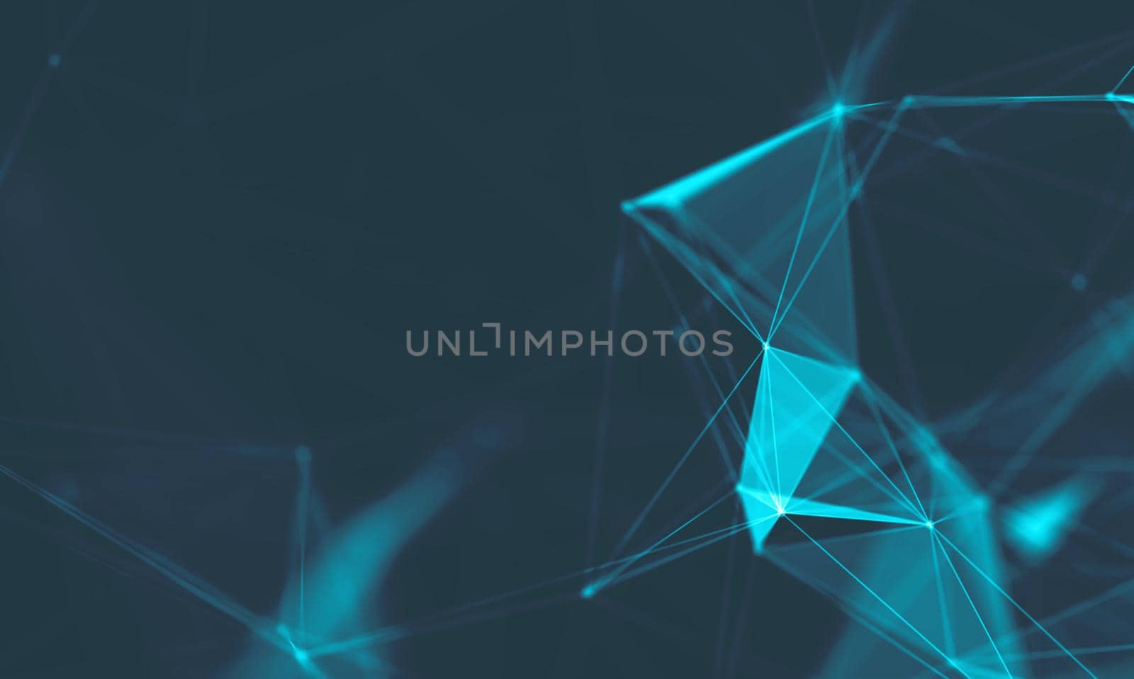 Abstract Blue Geometrical Background . Connection structure. Science background. Futuristic Technology HUD Element . onnecting dots and lines . Big data visualization