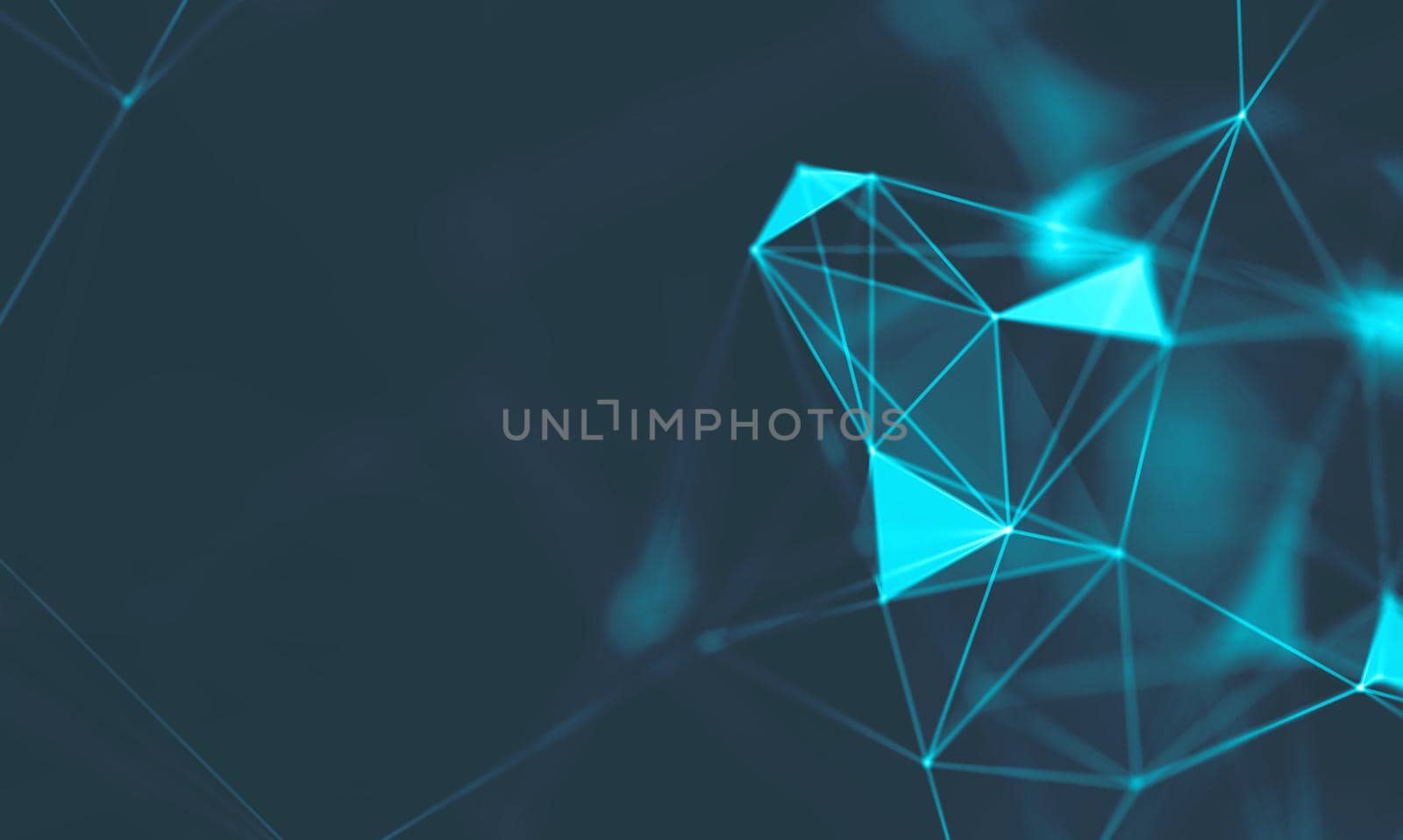 Abstract Blue Geometrical Background . Connection structure. Science background. Futuristic Technology HUD Element . onnecting dots and lines . Big data visualization