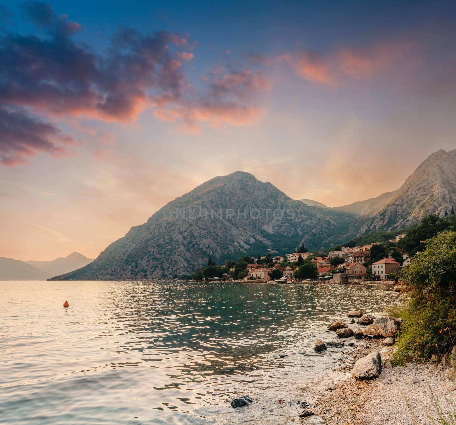 Fishing Boat On An Oyster Farm In The Bay Of Kotor, Montenegro. High Quality Photo by Andrii_Ko