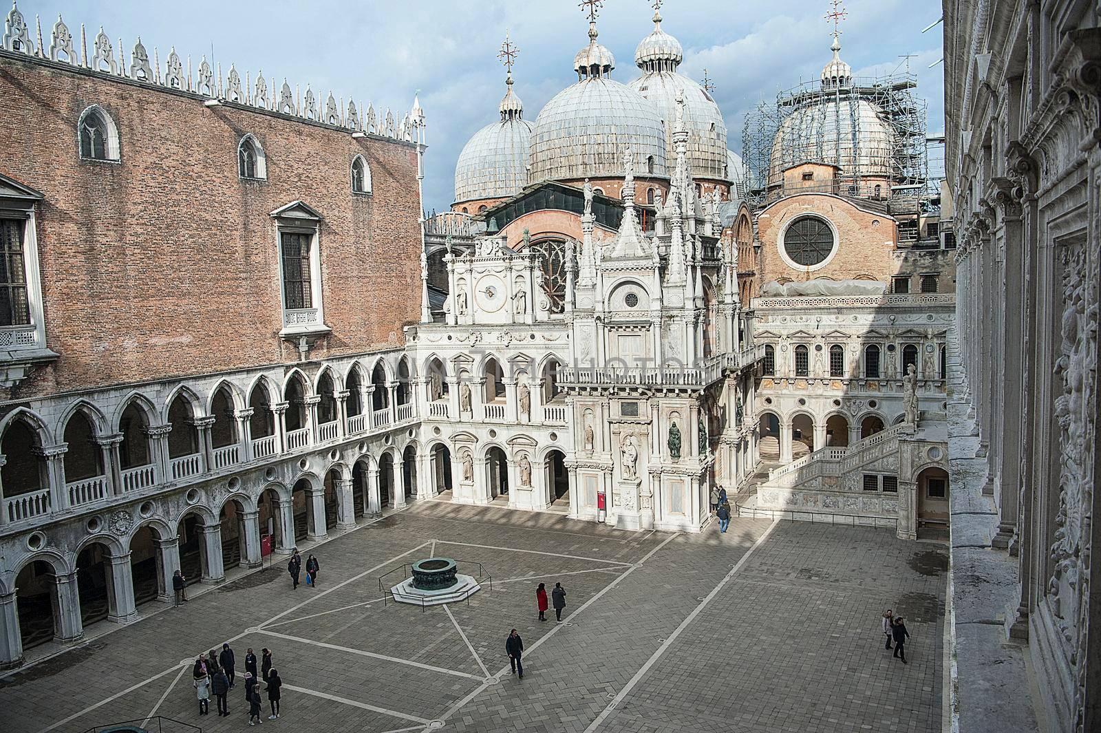 Tourists visiting the Doge's Palace in Venice
