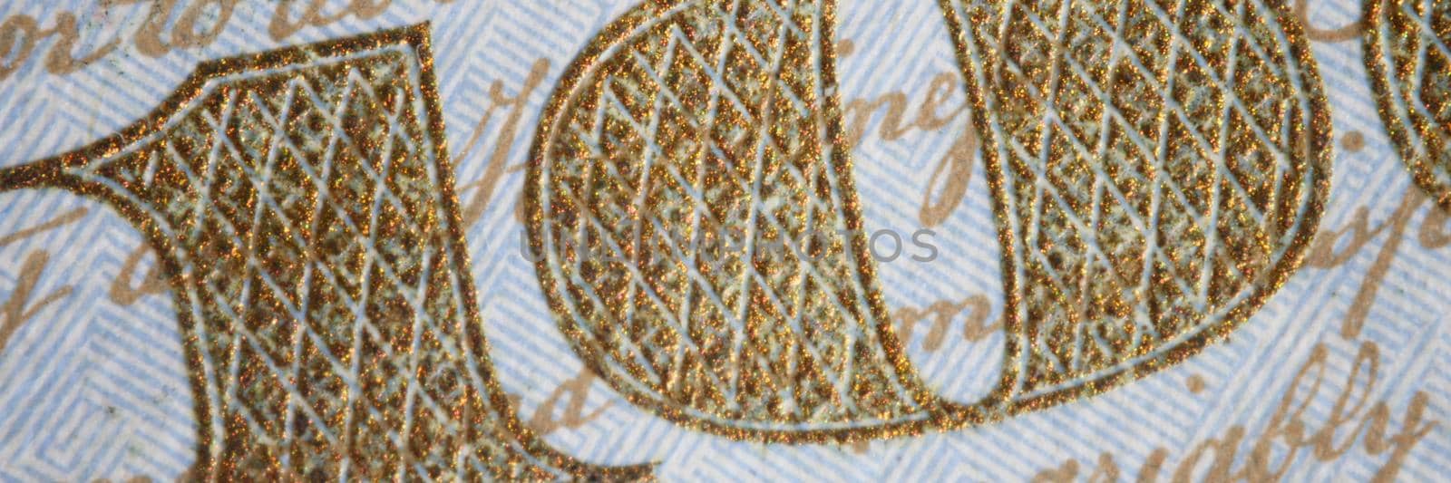 Closeup of one hundred on dollar bill background. Counterfeiting currency concept