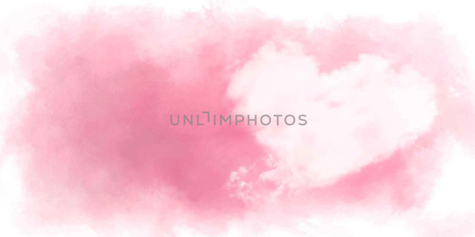 Hand painted watercolor pink heart isolated on white background.