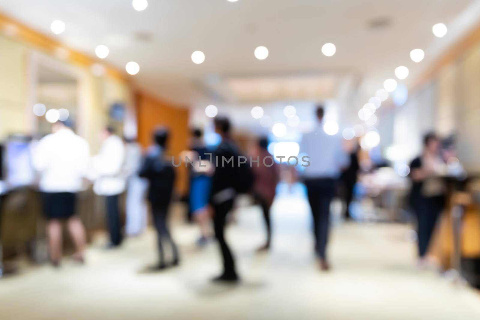 abstract blur people having coffee break in business seminar meeting