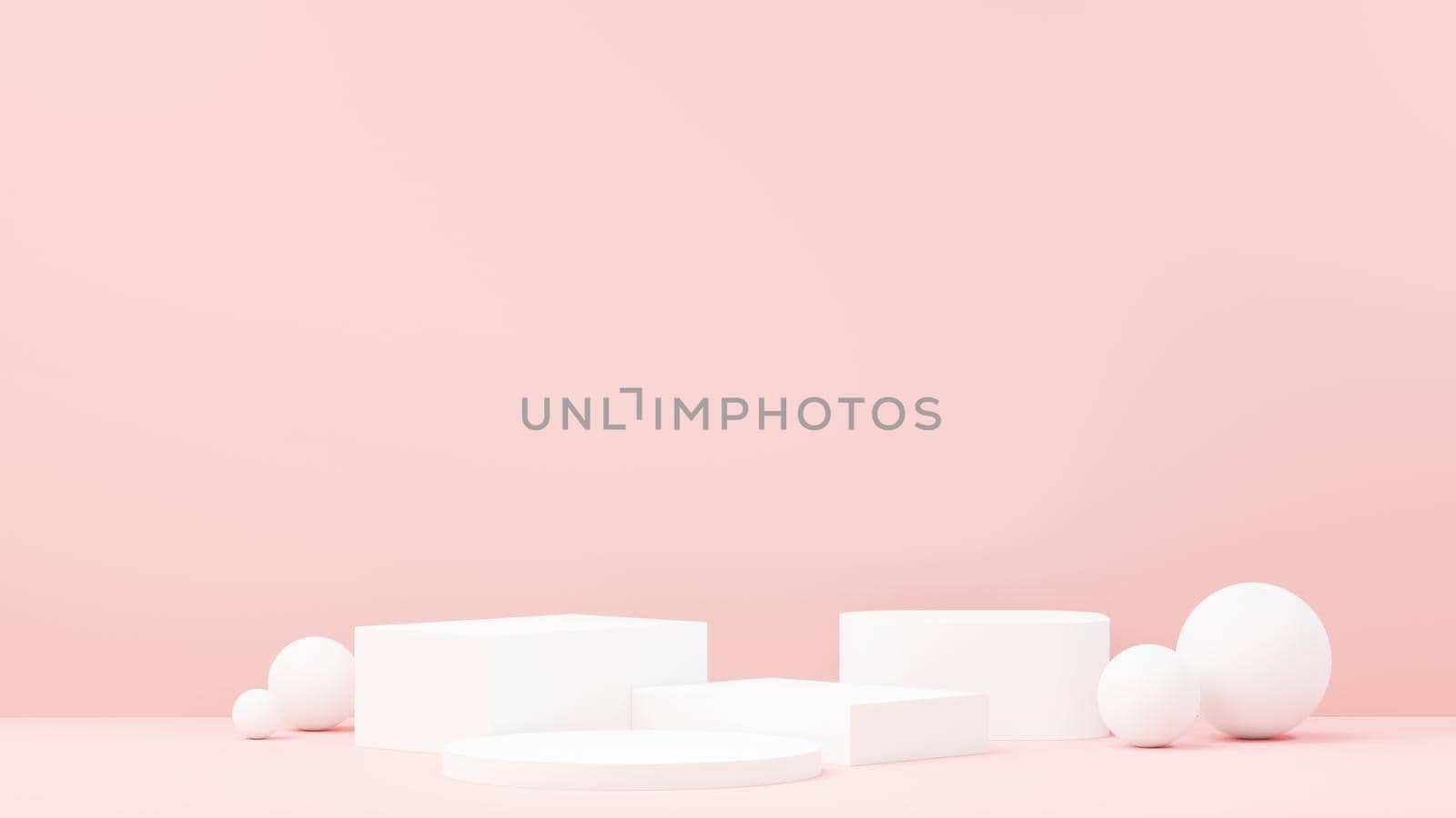 3d render abstract display podium platform for  product presentation and advertising. Minimal scene backdrop with clean design. Vacant pedestal for mock up. Empty stage with pastel color for cosmetic. by tanatpon13p