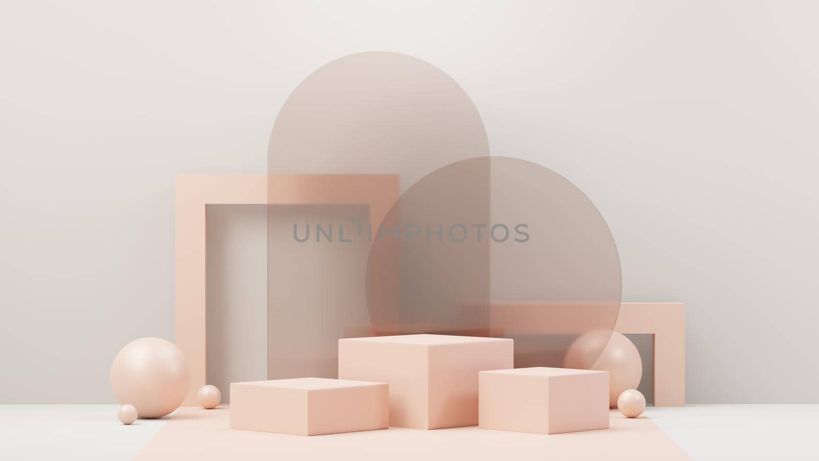 3d render abstract display podium platform for  product presentation and advertising. Minimal scene backdrop with clean design. Vacant pedestal for mock up. Empty stage with pastel color for cosmetic.