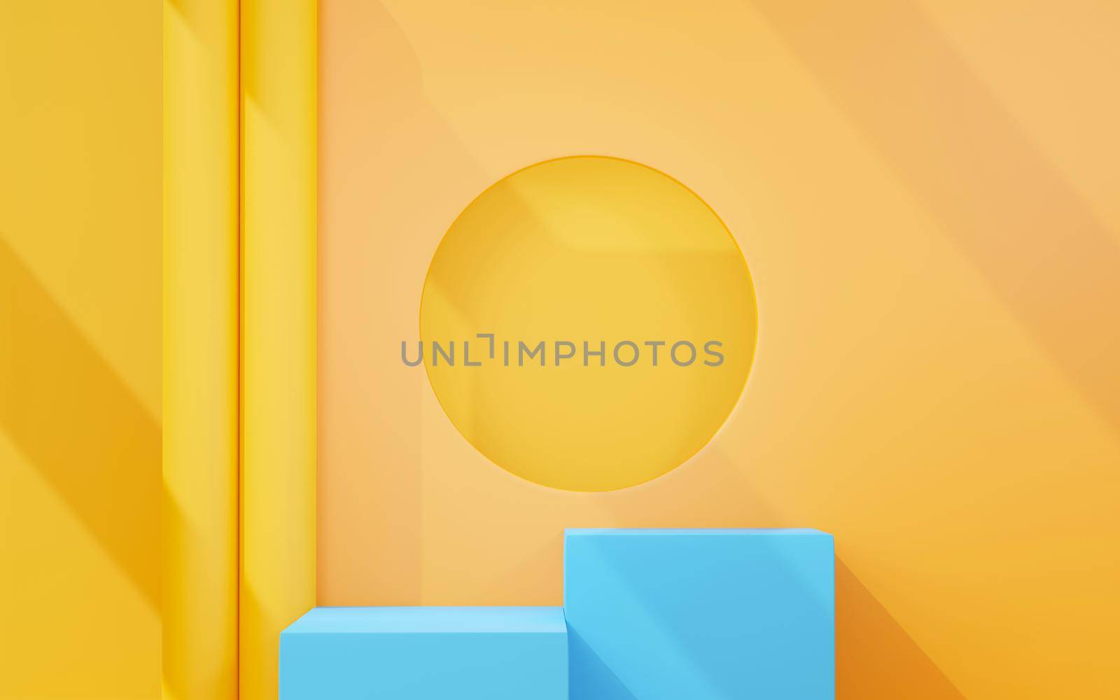 3d render abstract display podium platform for  product presentation and advertising. Minimal scene backdrop with clean design. Vacant pedestal for mock up. Empty stage with pastel color for cosmetic.