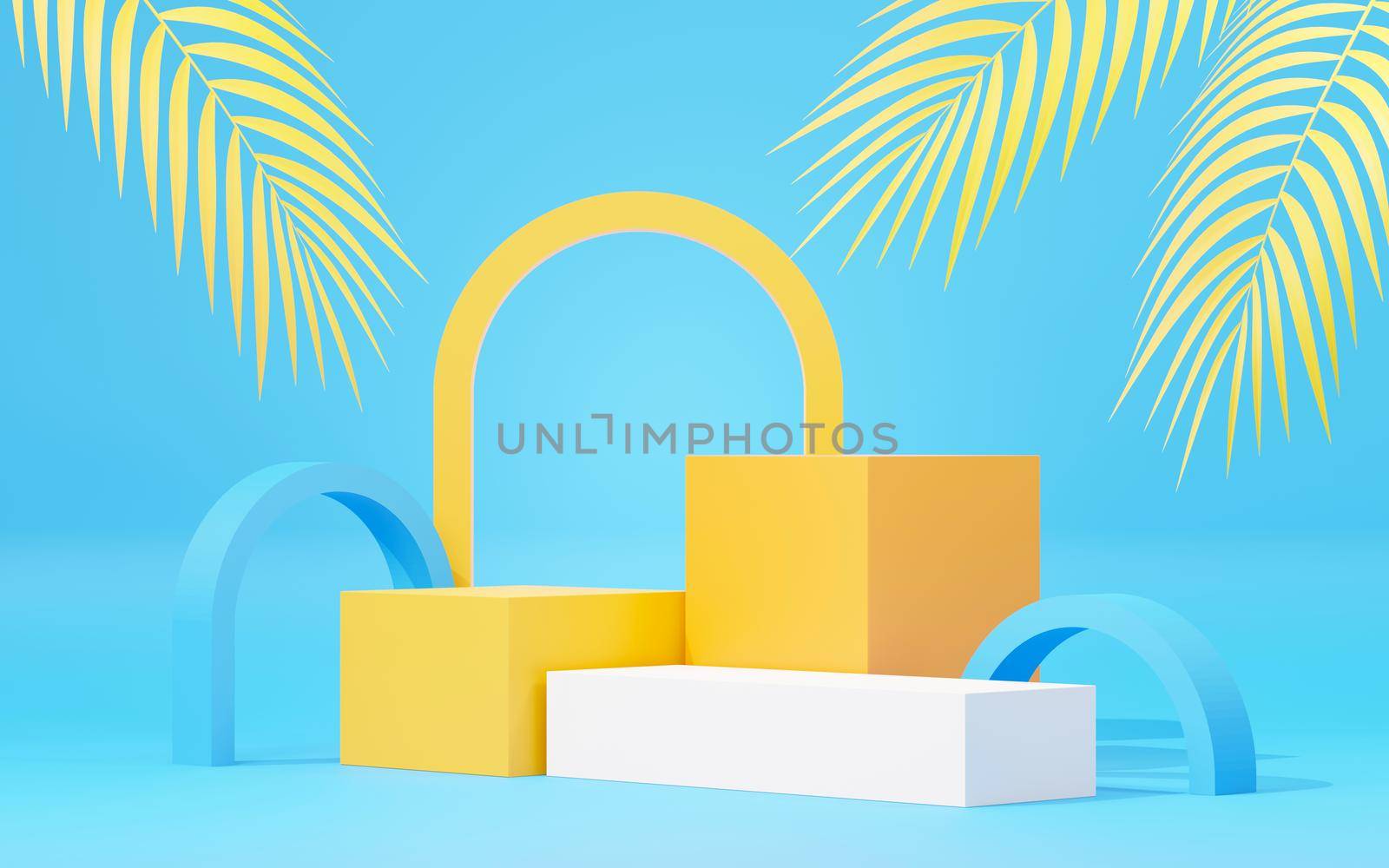 3d render abstract display podium platform for  product presentation and advertising. Minimal scene backdrop with clean design. Vacant pedestal for mock up. Empty stage with pastel color for cosmetic.