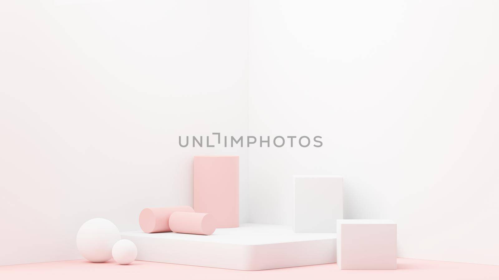 3d render abstract display podium platform for  product presentation and advertising. Minimal scene backdrop with clean design. Vacant pedestal for mock up. Empty stage with pastel color for cosmetic. by tanatpon13p