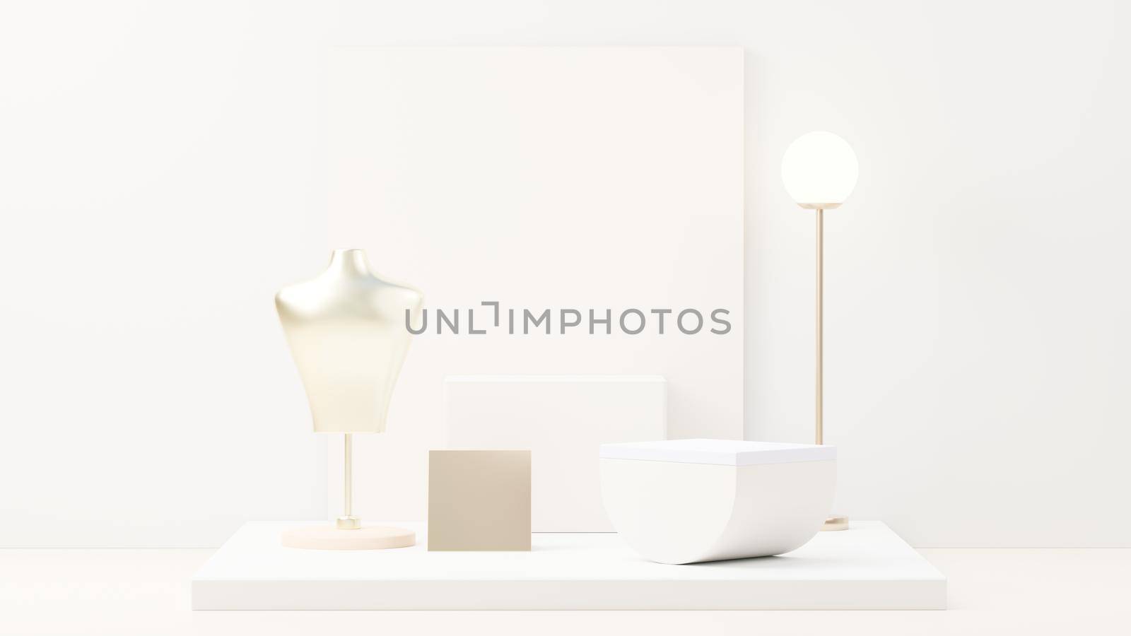 3d render abstract display podium platform for  product presentation and advertising. Minimal scene backdrop with clean design. Vacant pedestal for mock up. Empty stage with pastel color for cosmetic. by tanatpon13p