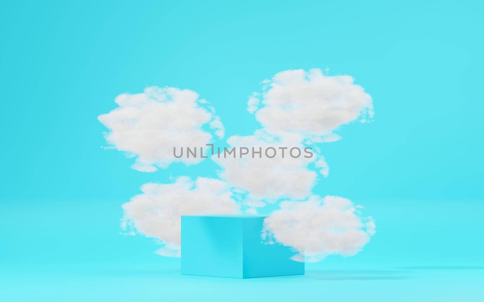 3d Mock up podium with minimal clean design. Pedestal stage for product and cosmetic presentation. Abstract colorful scene for advertising. Sale promotion background.