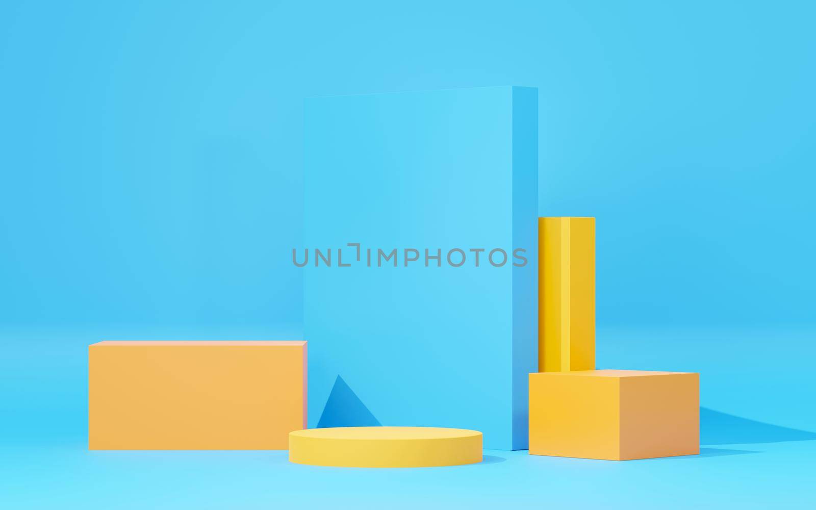 3d render abstract display podium platform for  product presentation and advertising. Minimal scene backdrop with clean design. Vacant pedestal for mock up. Empty stage with pastel color for cosmetic. by tanatpon13p