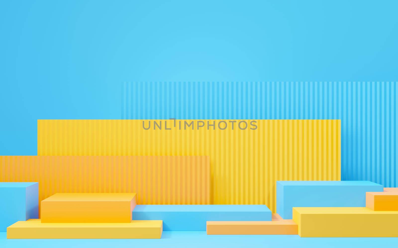 3d render abstract display podium platform for  product presentation and advertising. Minimal scene backdrop with clean design. Vacant pedestal for mock up. Empty stage with pastel color for cosmetic. by tanatpon13p