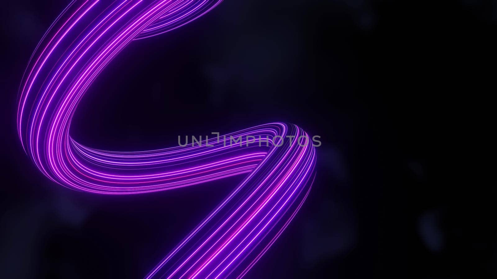 3d render of flash neon and light glowing on dark scene. Speed light tunnel through the city or urban. Technology internet of future network. Sci fiction of hyperspace interstellar travel. by tanatpon13p