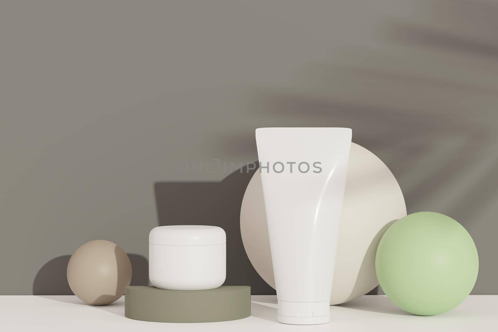 3d render of blank cosmetics skincare product or packaging for mock up. Beauty soap and spa concept. Lotion oil moisture for skin health. Premium and luxury design for branding. by tanatpon13p