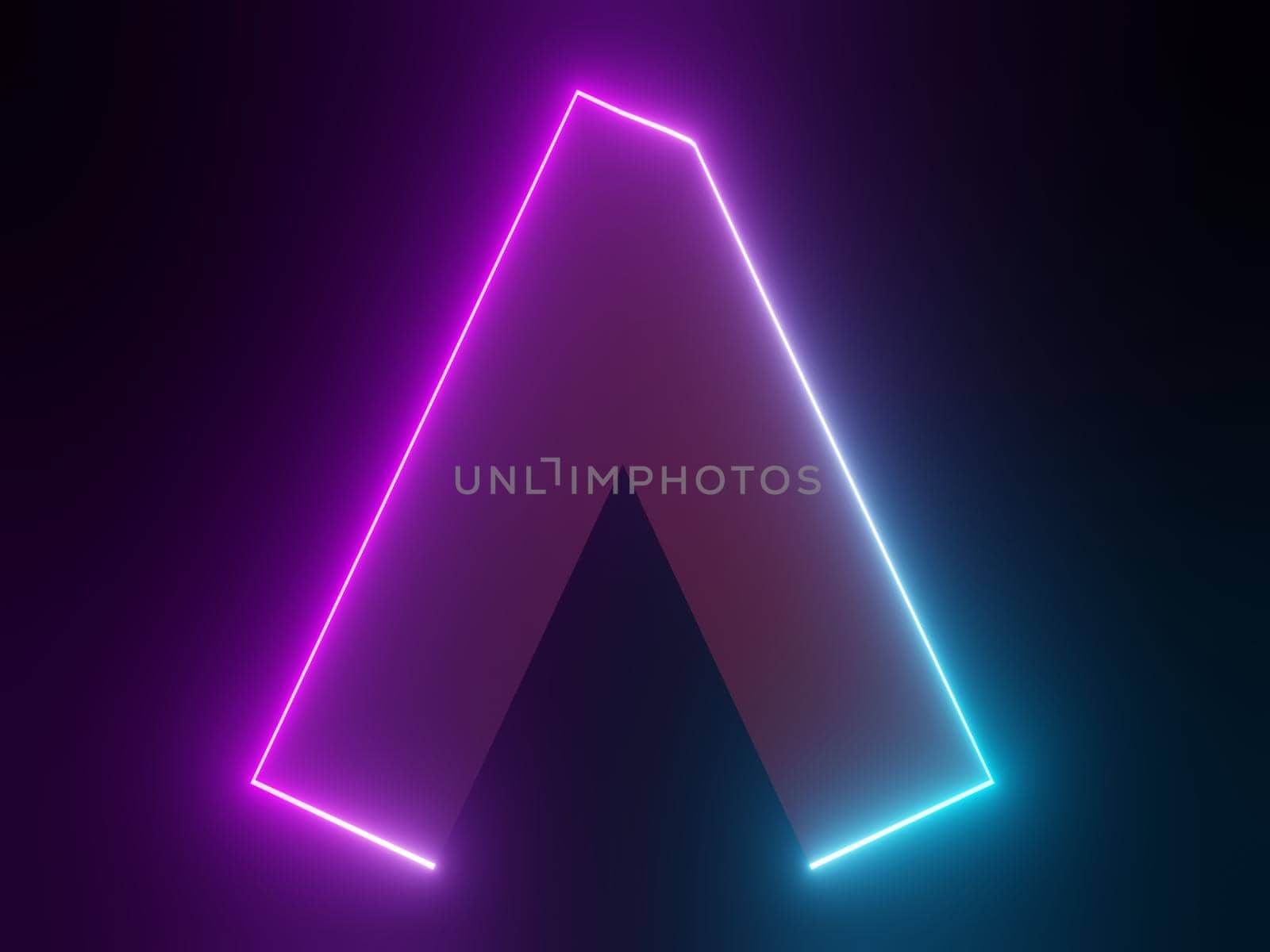 3d render of RGB neon light on darkness background. Abstract Laser lines show at night. Ultraviolet spectrum beam scene for mock up and web banner.