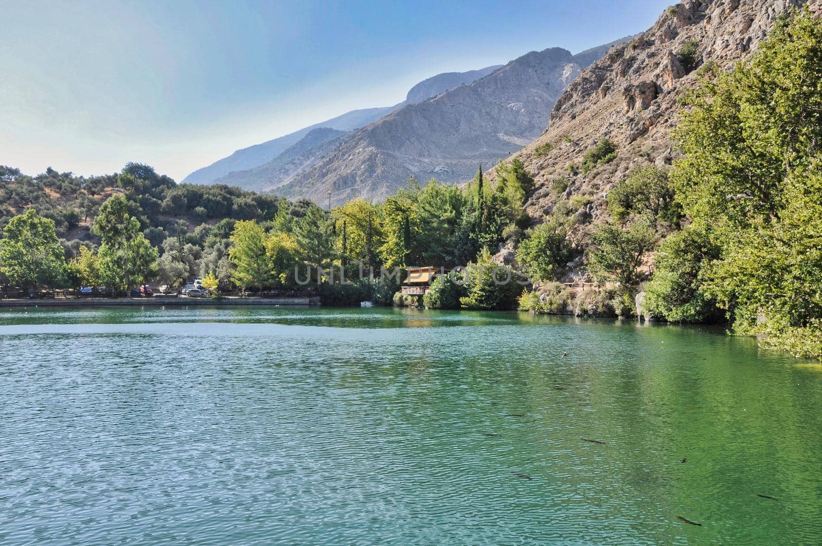 Famous lake in Zaros village of Crete