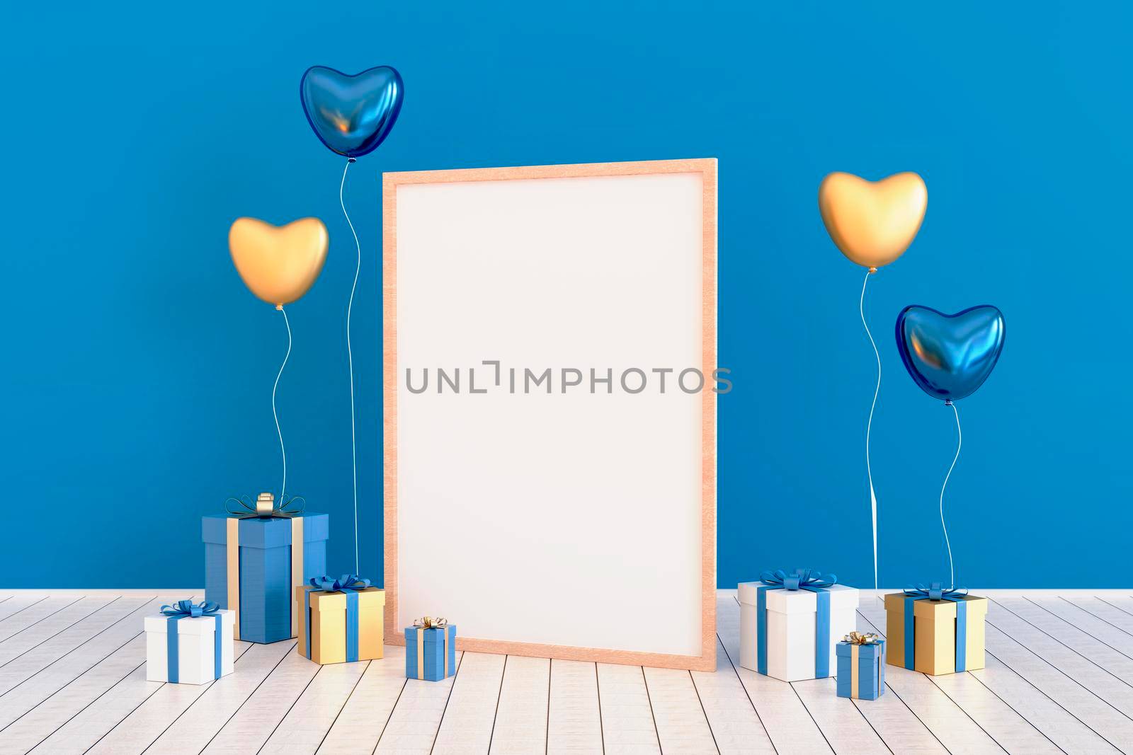 Set of glossy 3d realistic balloons and gift boxes. Valentine's Day or wedding day romantic themes for party, events, social media or promotion banner, posters. 3d illustration