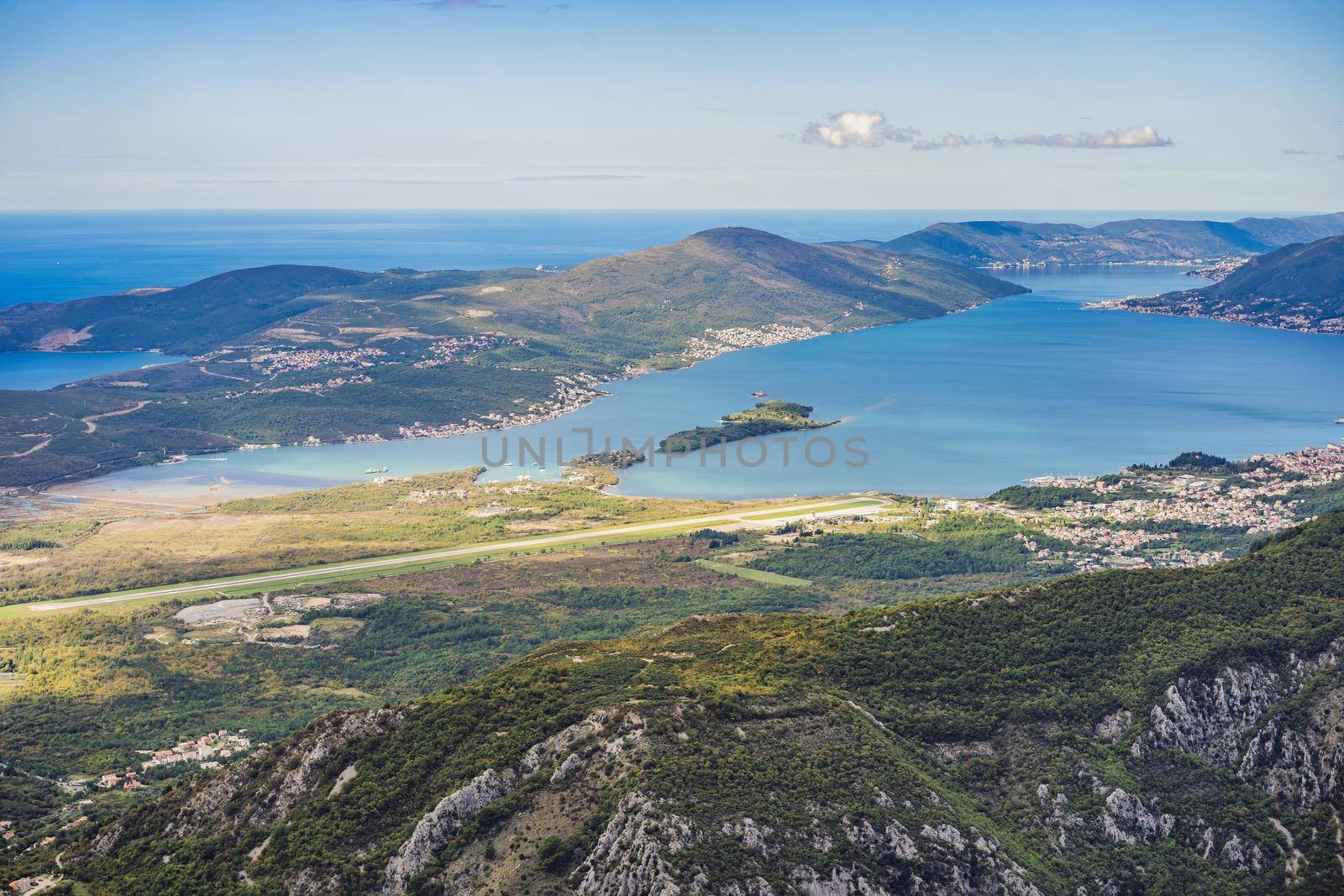 Montenegro. Bay of Kotor, Gulf of Kotor, Boka Kotorska and walled old city. Fortifications of Kotor is on UNESCO World Heritage List since 1979 by galitskaya