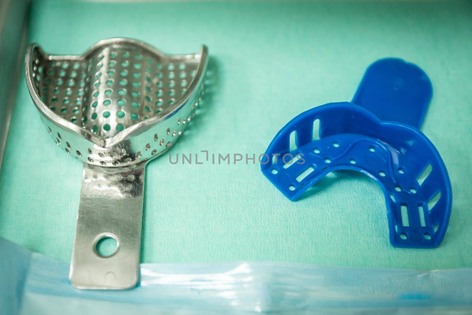 plastic and steel mold for alginate dental impressions