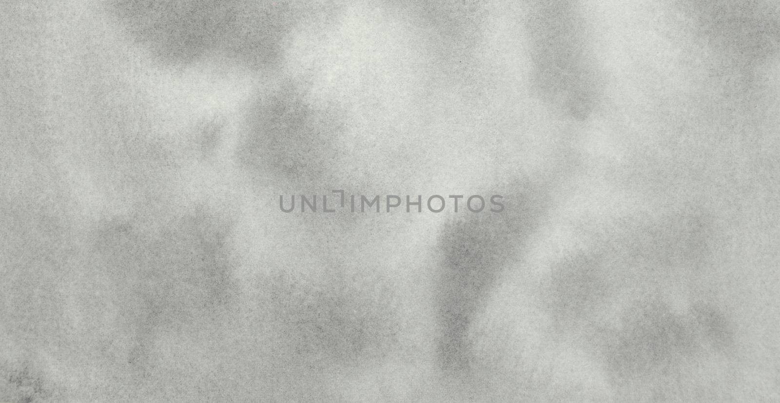 Handmade, hand drawn. Pale gray pastel neutral watercolor texture. Abstract painted background. Horizontal image style. Top view.