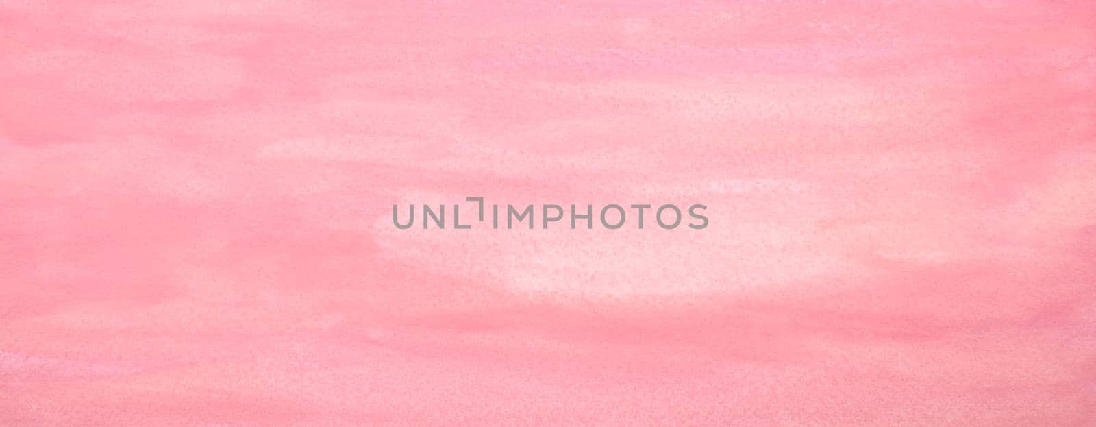 Pink pastel watercolor painted stain on paper. Handmade abstract paintbrush texture background.