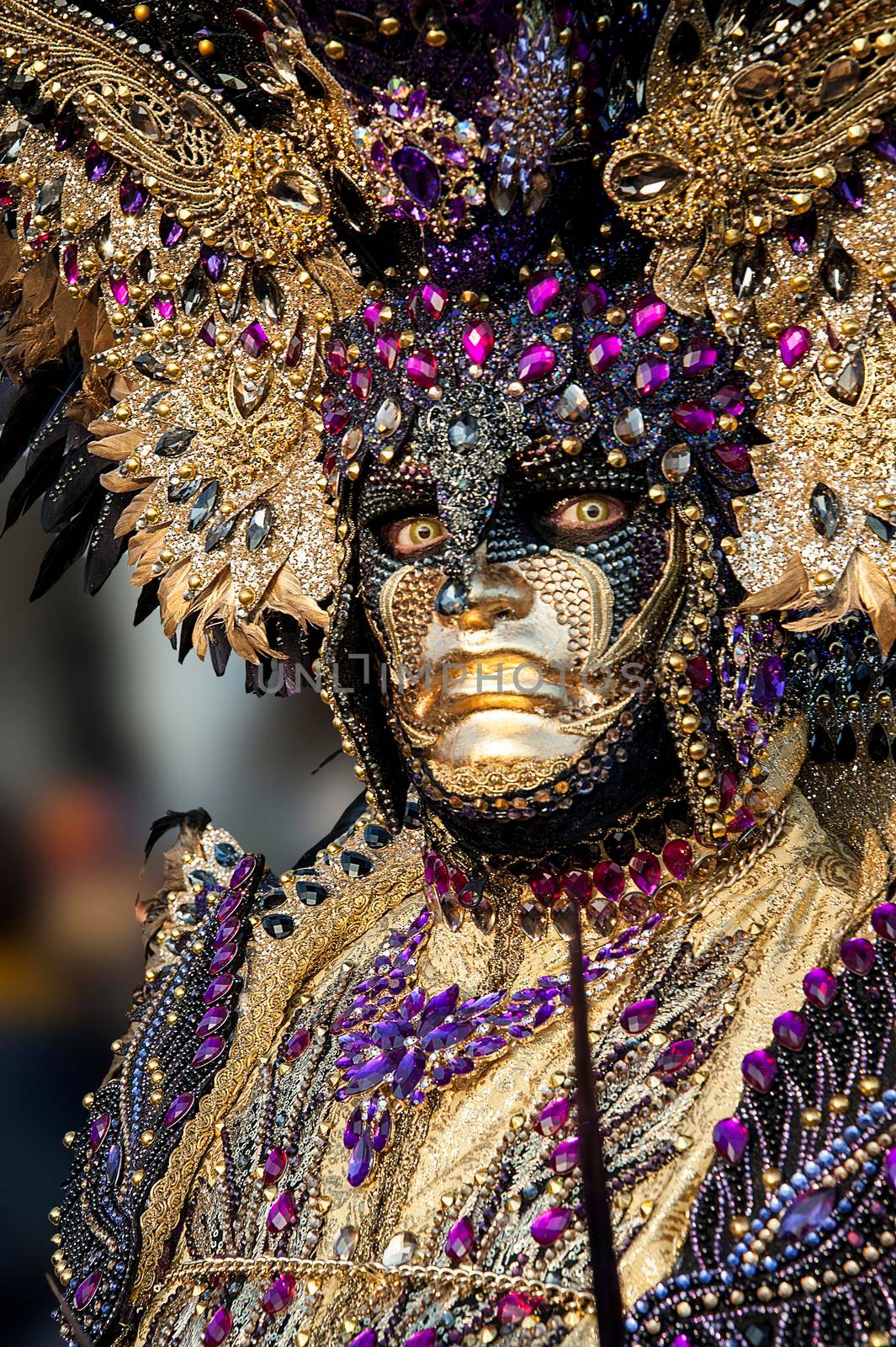 VENICE, ITALY - Febrary 18 2020: The masks of the Venice carnival 2020