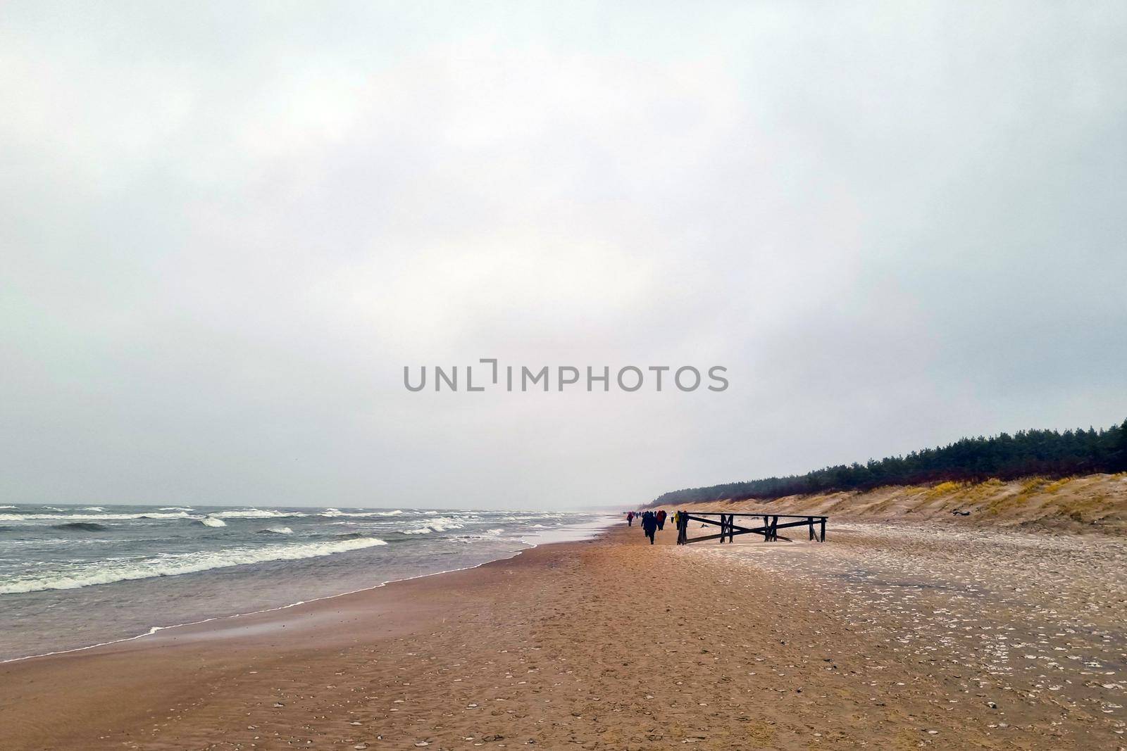 A picturesque view of the cold Baltic Sea in winter