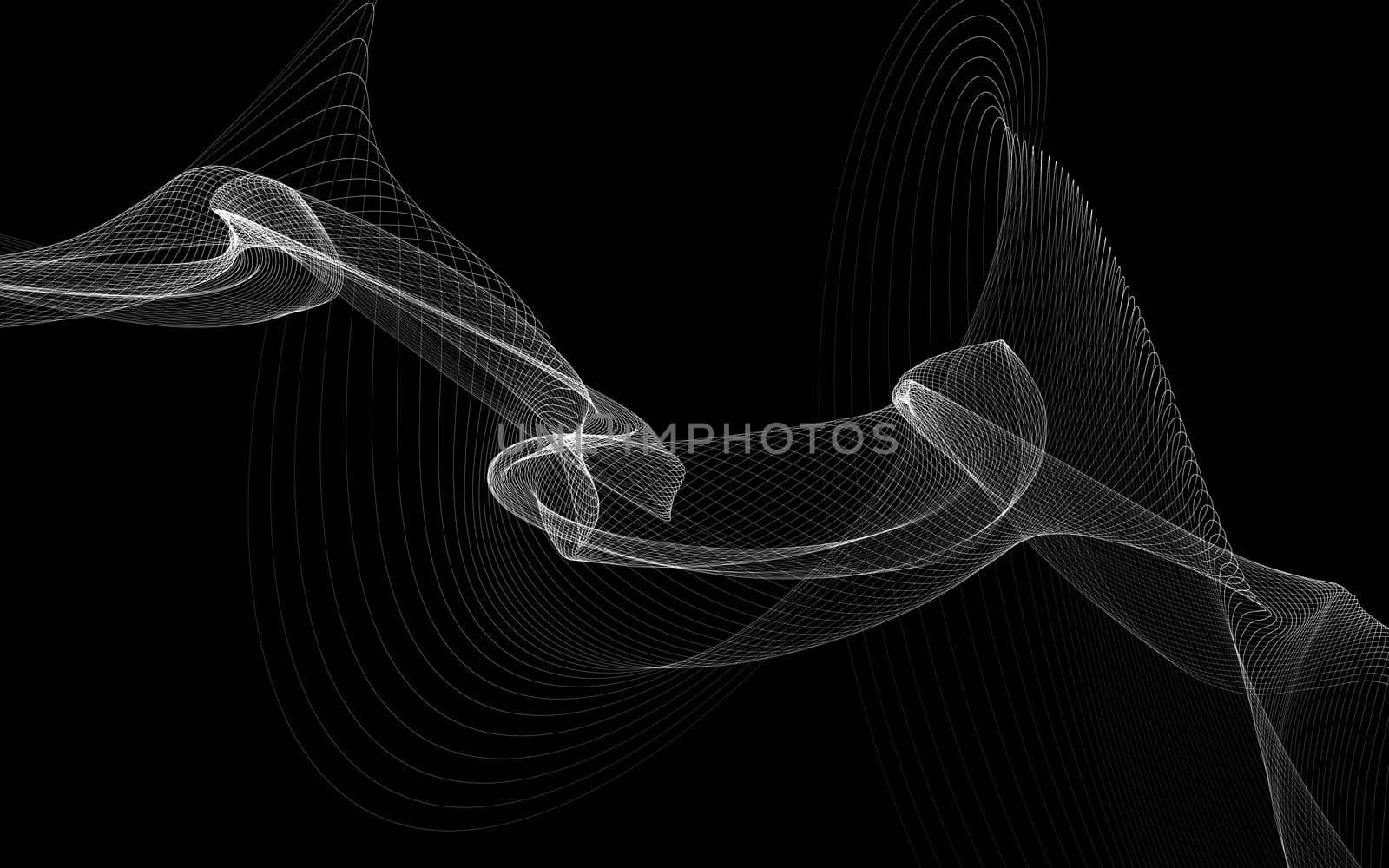 Dark abstract background with a glowing abstract waves by teerawit