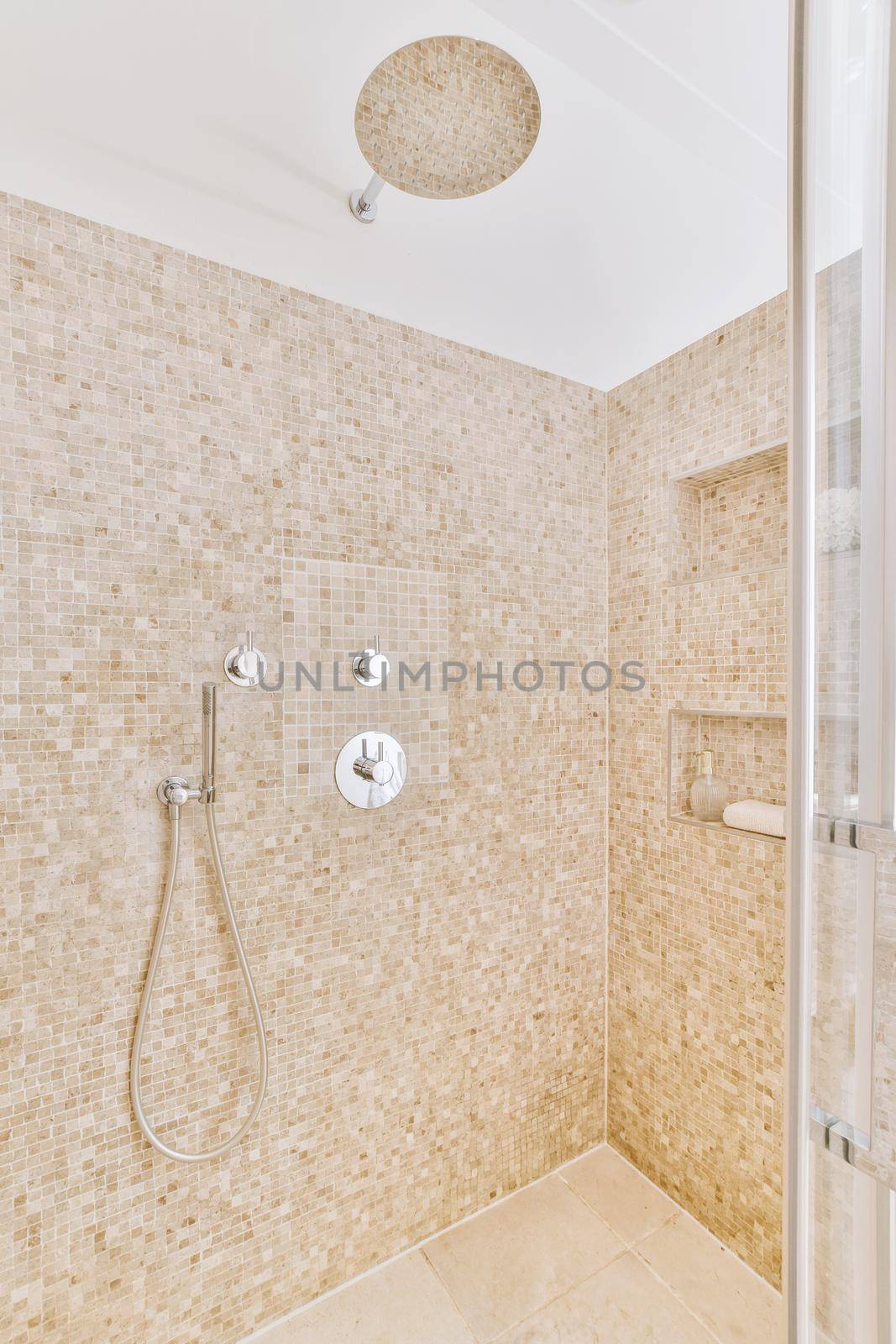 Bathroom with shower in a modern and cozy house