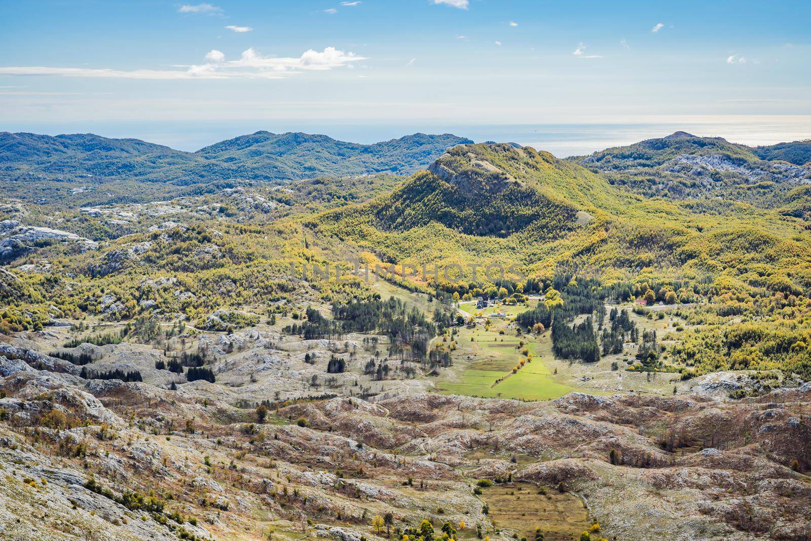 Summer mountain landscape at national park Lovcen, Montenegro. Sunny summer day by galitskaya