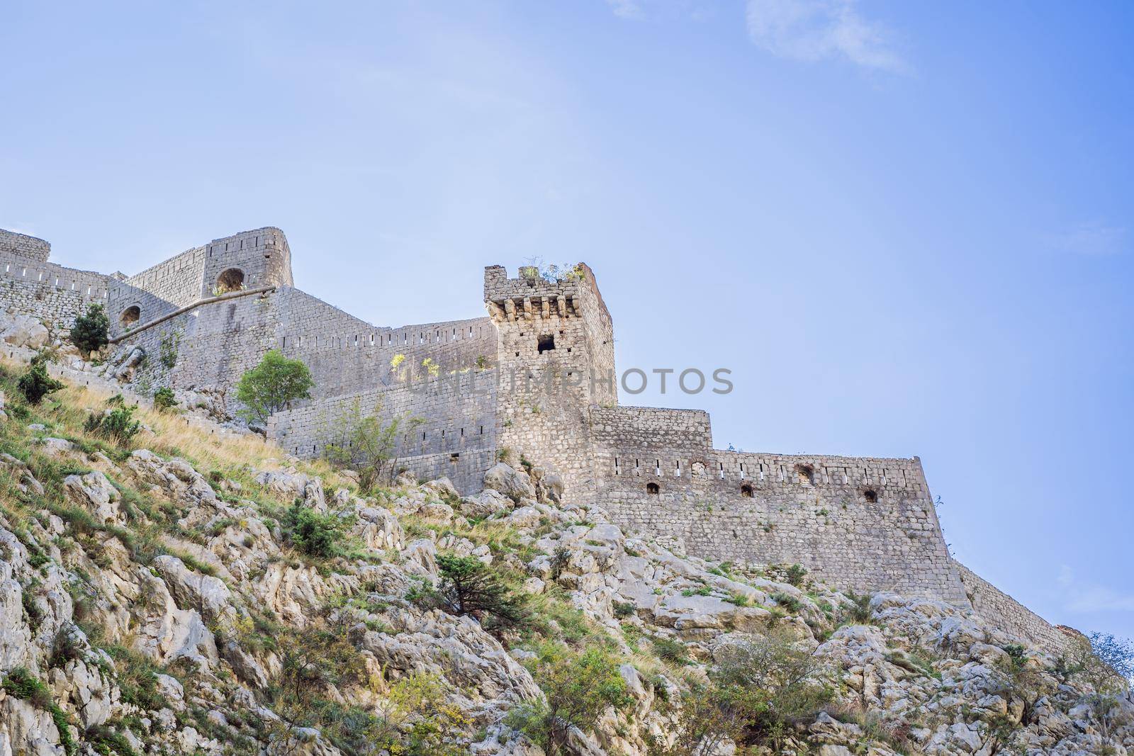 Montenegro. Bay of Kotor, Gulf of Kotor, Boka Kotorska and walled old city. Fortifications of Kotor is on UNESCO World Heritage List since 1979 by galitskaya