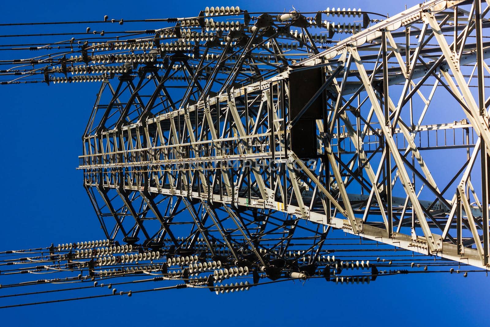 Image of transmission line and tower. Shooting Location: Tokyo metropolitan area