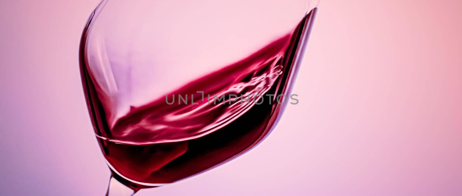 Premium red wine in crystal glass, alcohol drink and luxury aperitif, oenology and viticulture product by Anneleven