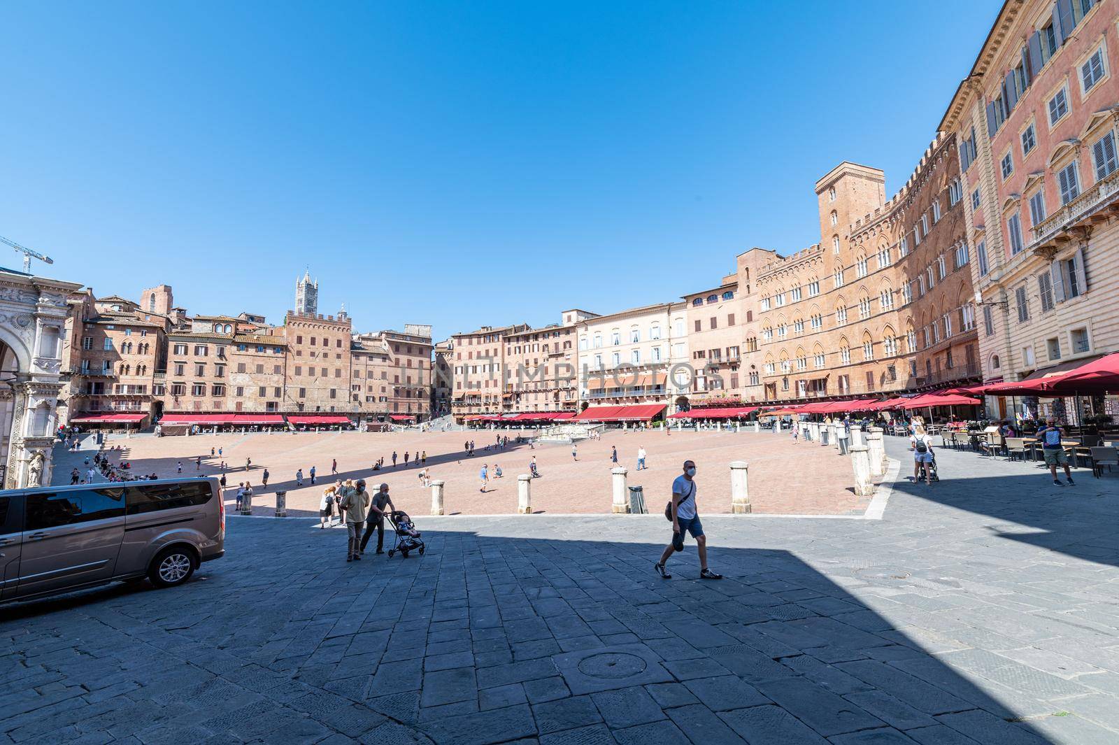 Siena square of Campo and Torre del Eat public palace by carfedeph