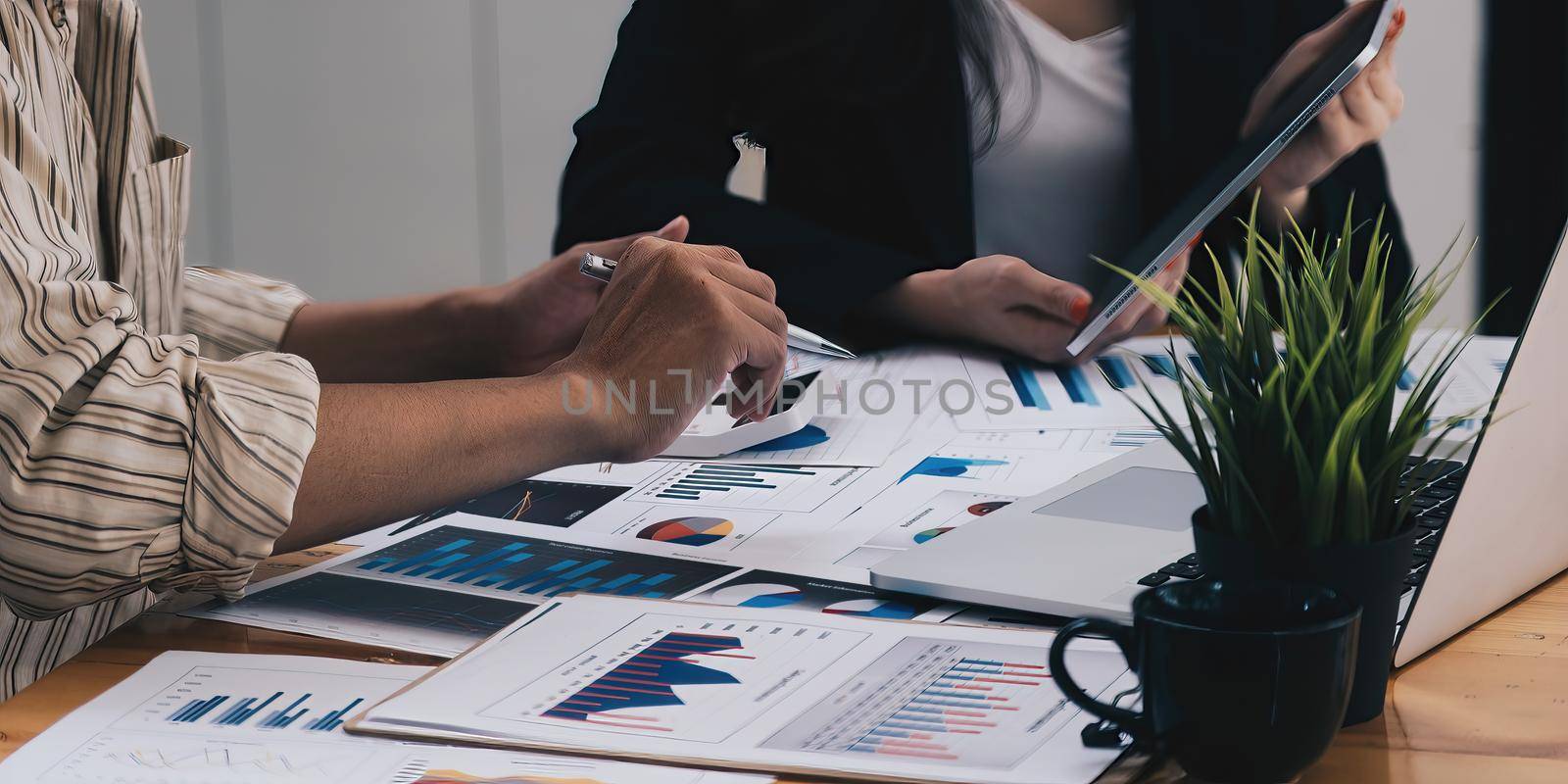 Group of business people are discus and investment about the financial budget of the company at meeting room. fund manager concept. soft focus