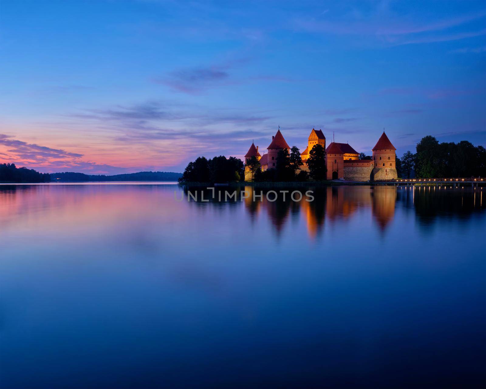 Trakai Island Castle in lake Galve, Lithuania by dimol