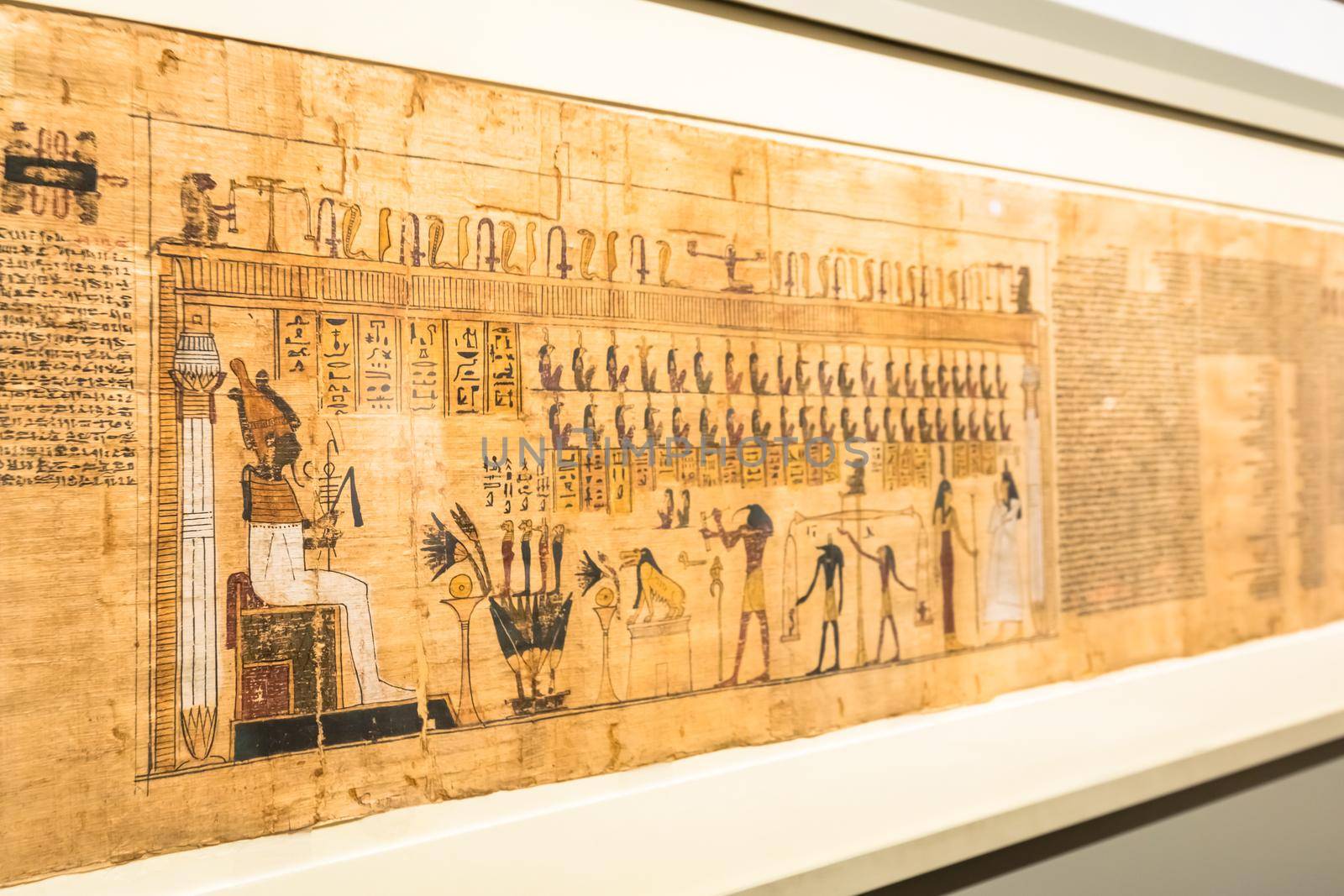 Ancient Egyptian papyrus with hieroglyphic. Antique manuscript. by Perseomedusa