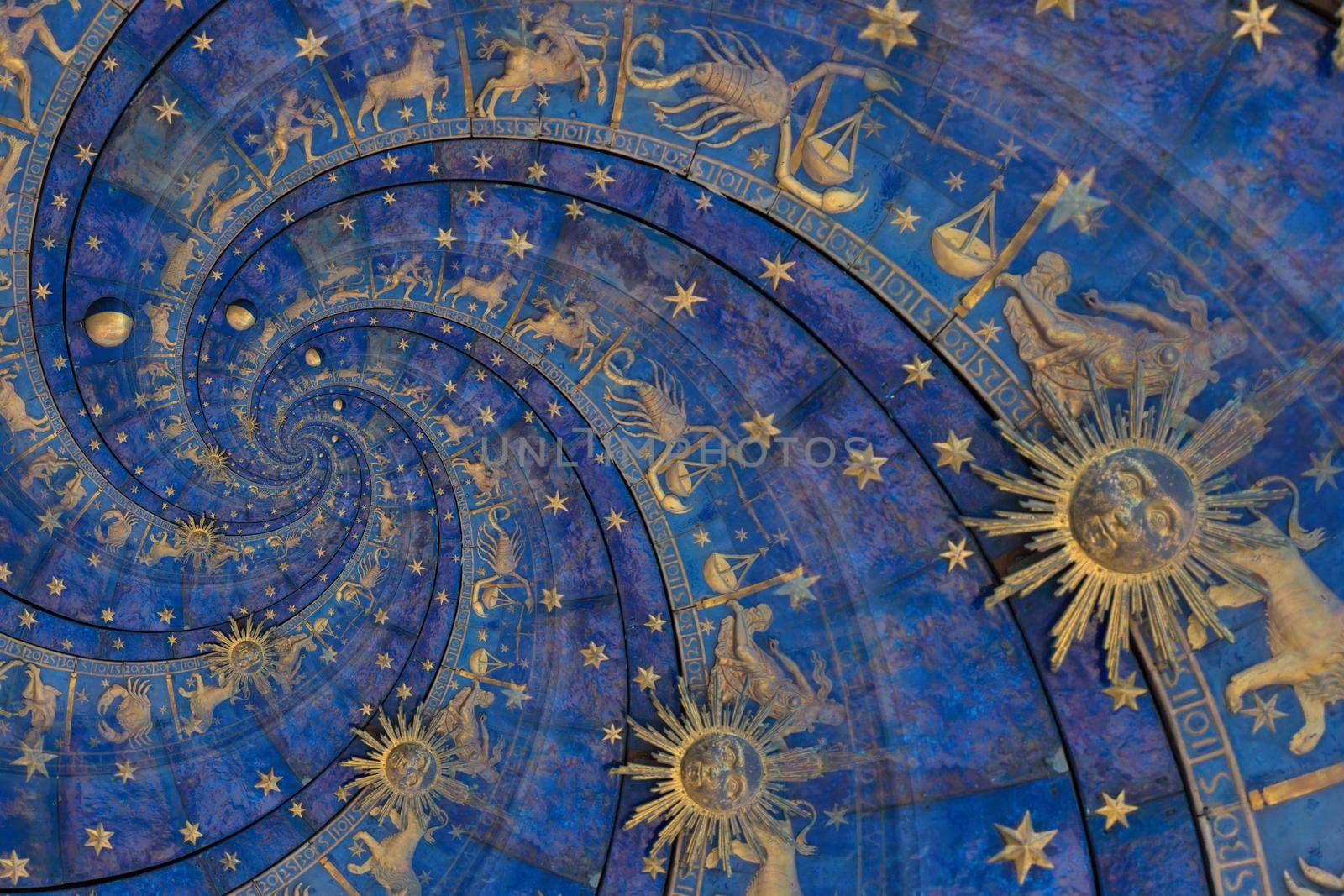 Astrology and alchemy sign background illustration - blue