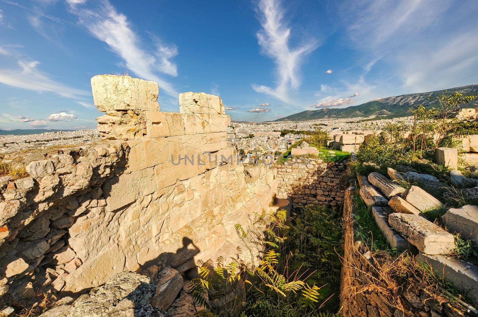 The Acropolis of Athens, Greece, with the Parthenon Temple during the day