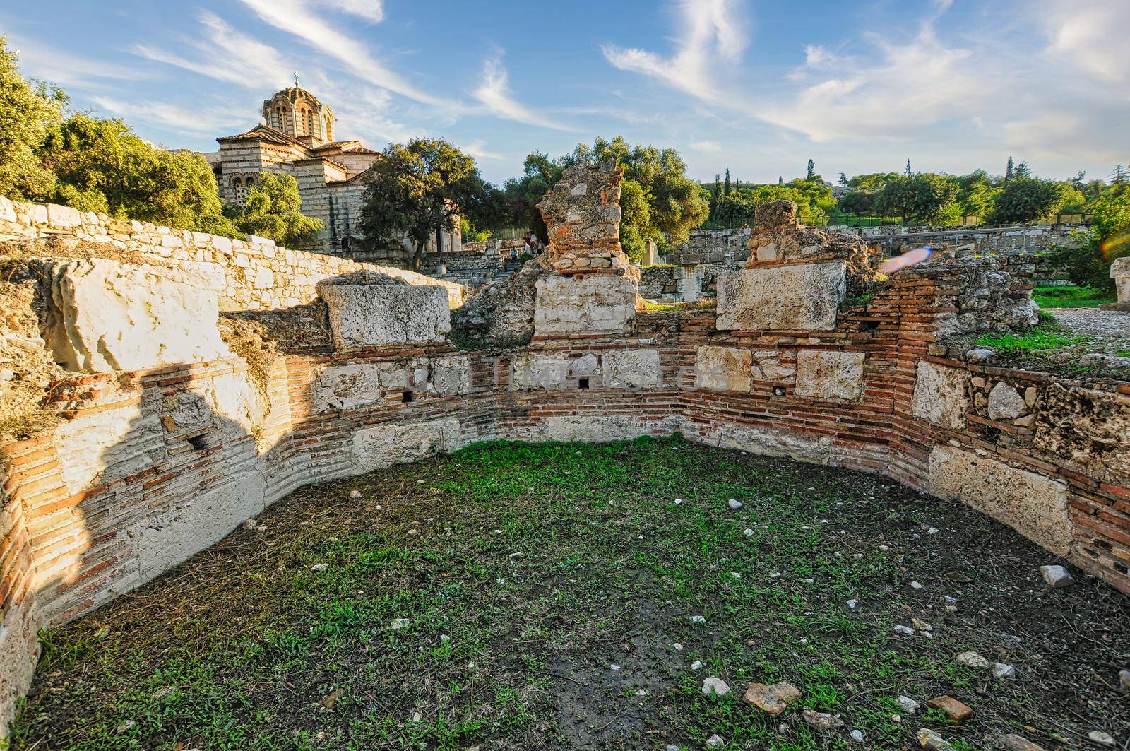 Ancient Agora of Athens with Temple of Hephaestus and Stoa of Attalos