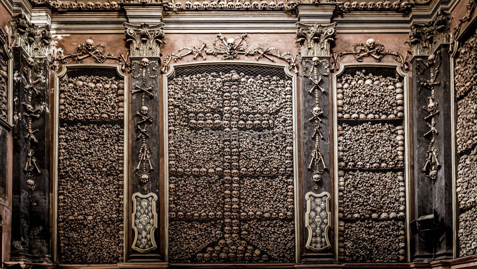 Milan, Italy. Ossuary Chapel in San Bernardino alle Ossa Church. by Perseomedusa