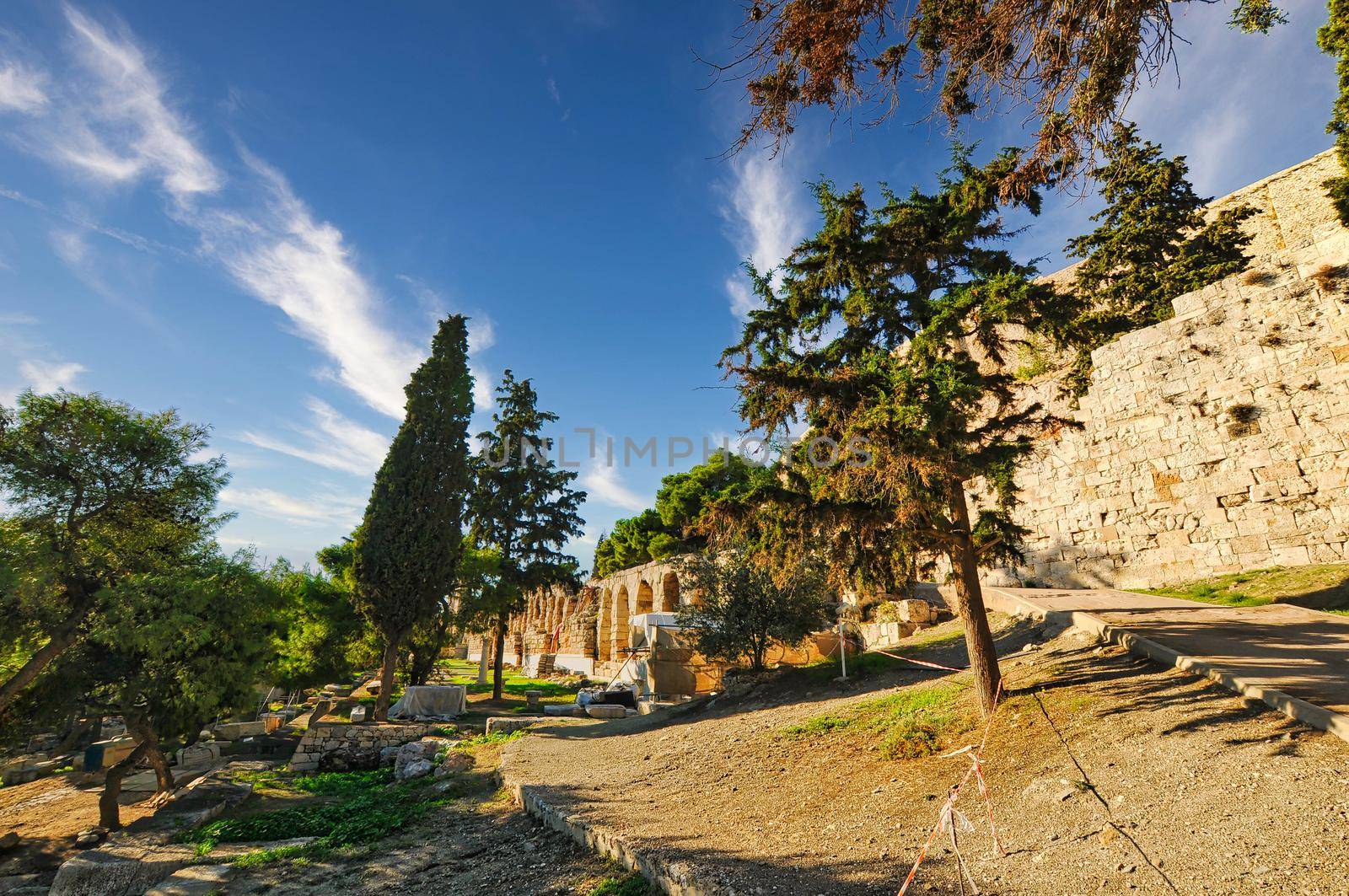 The Acropolis of Athens, Greece, with the Parthenon Temple during the day